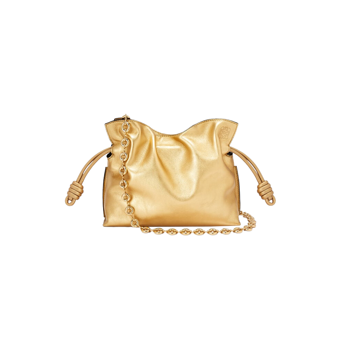 Loewe Mini Flamenco Clutch In Nappa Calfskin With Chain Gold 상세 이미지 1