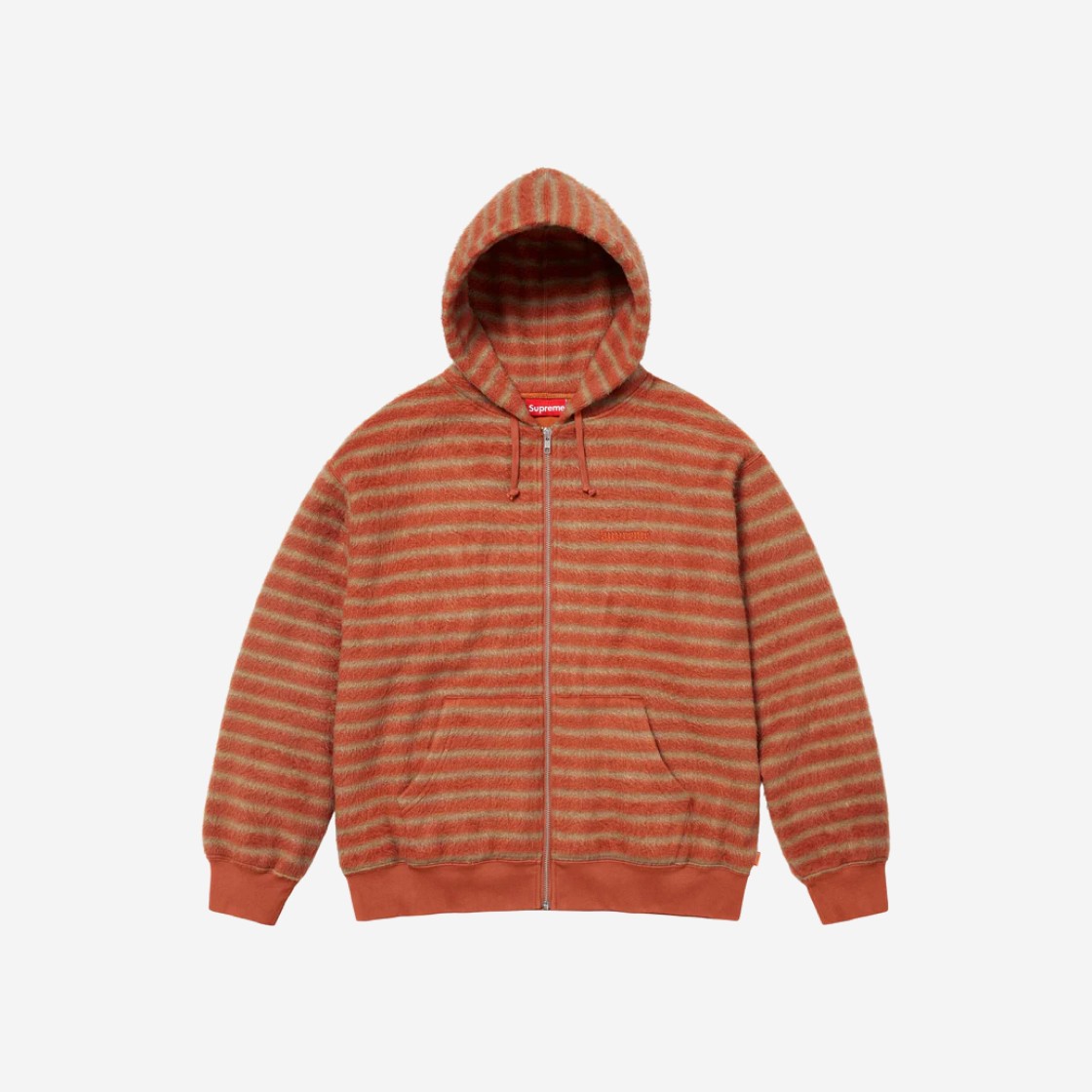 Supreme Brushed Zip Up Hooded Sweatshirt Orange - 23FW 상세 이미지 1