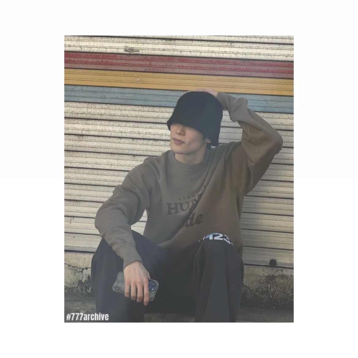 Human Made Tsuriami Sweatshirt Green 착용 스타일 - 7