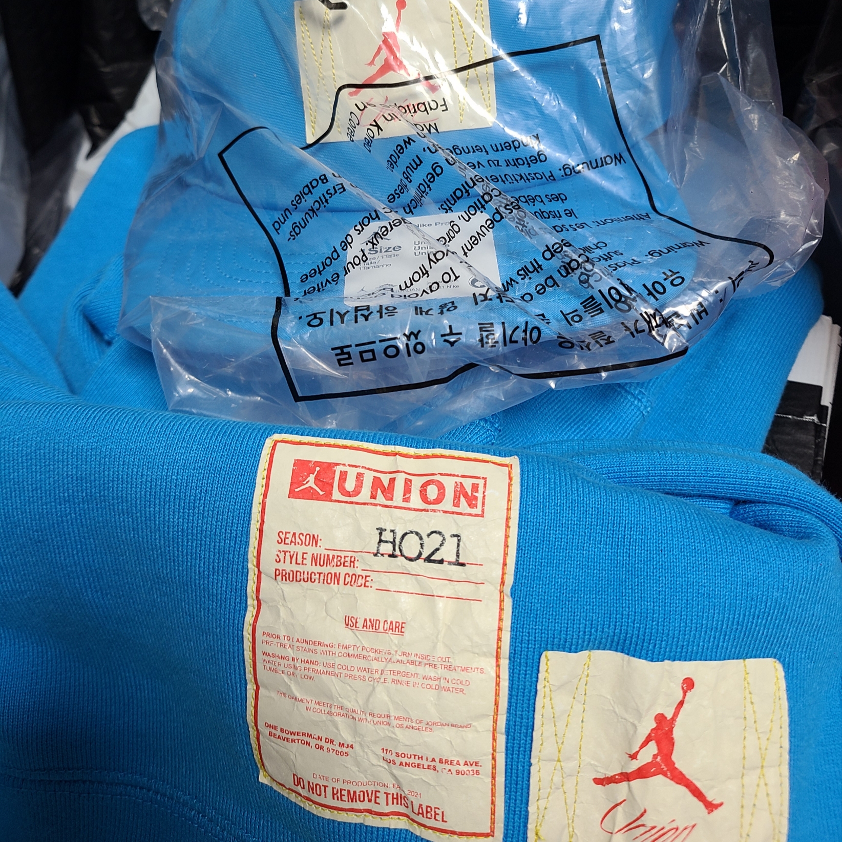 Jordan x Union Fleece Crew Equater Blue - Asia, Jordan x Union Cap Equater Blue 착용 스타일 - 3