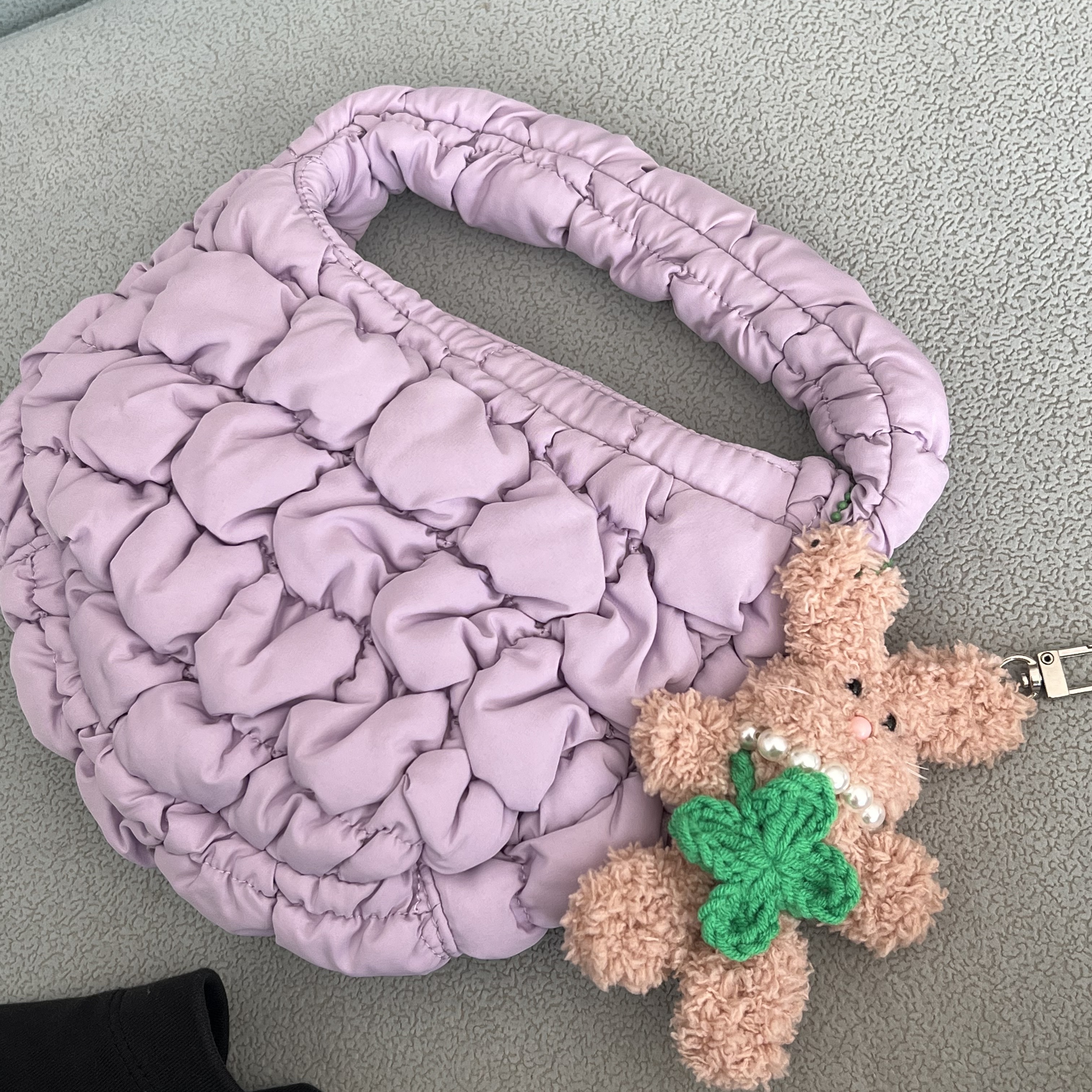 COS Quilted Micro Bag Purple 착용 스타일