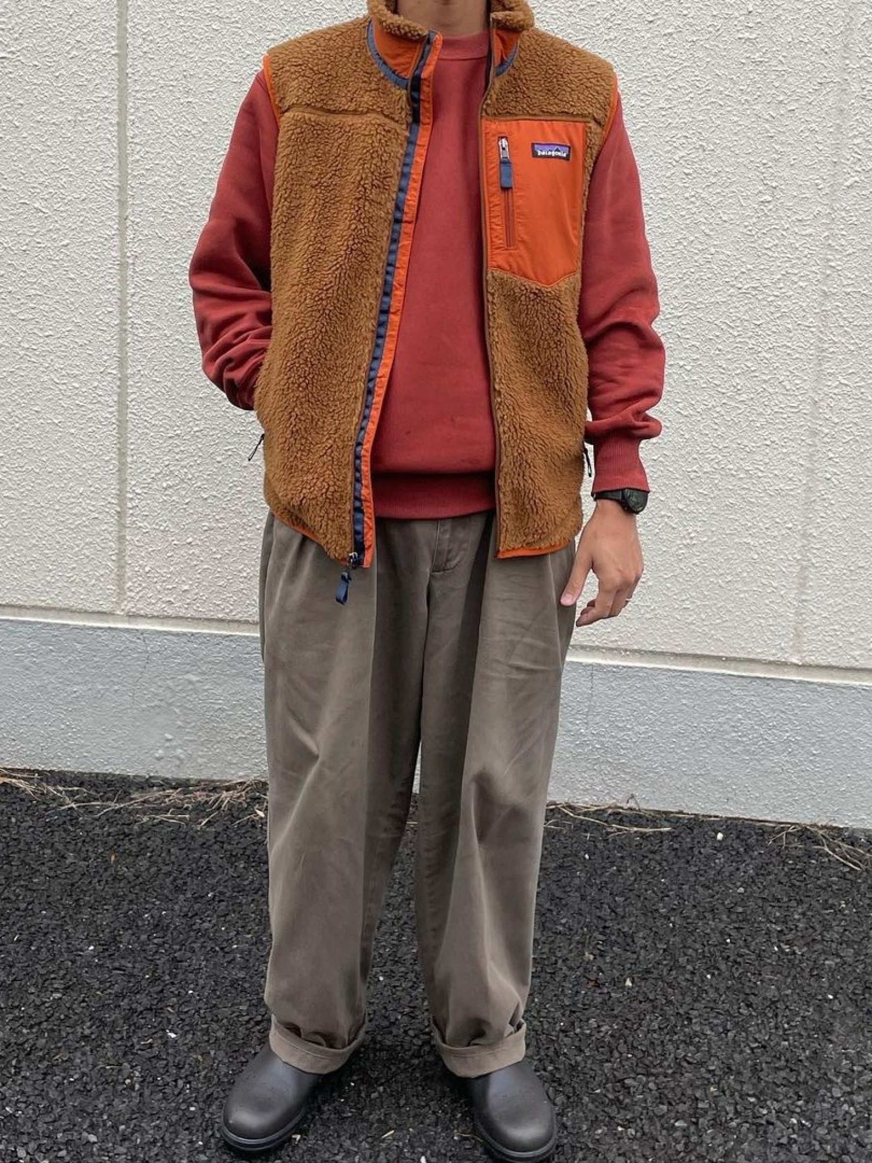 Patagonia Classic Retro-X Jacket Natural, Patagonia Down Sweater Hoody Black 착용 스타일 - 5
