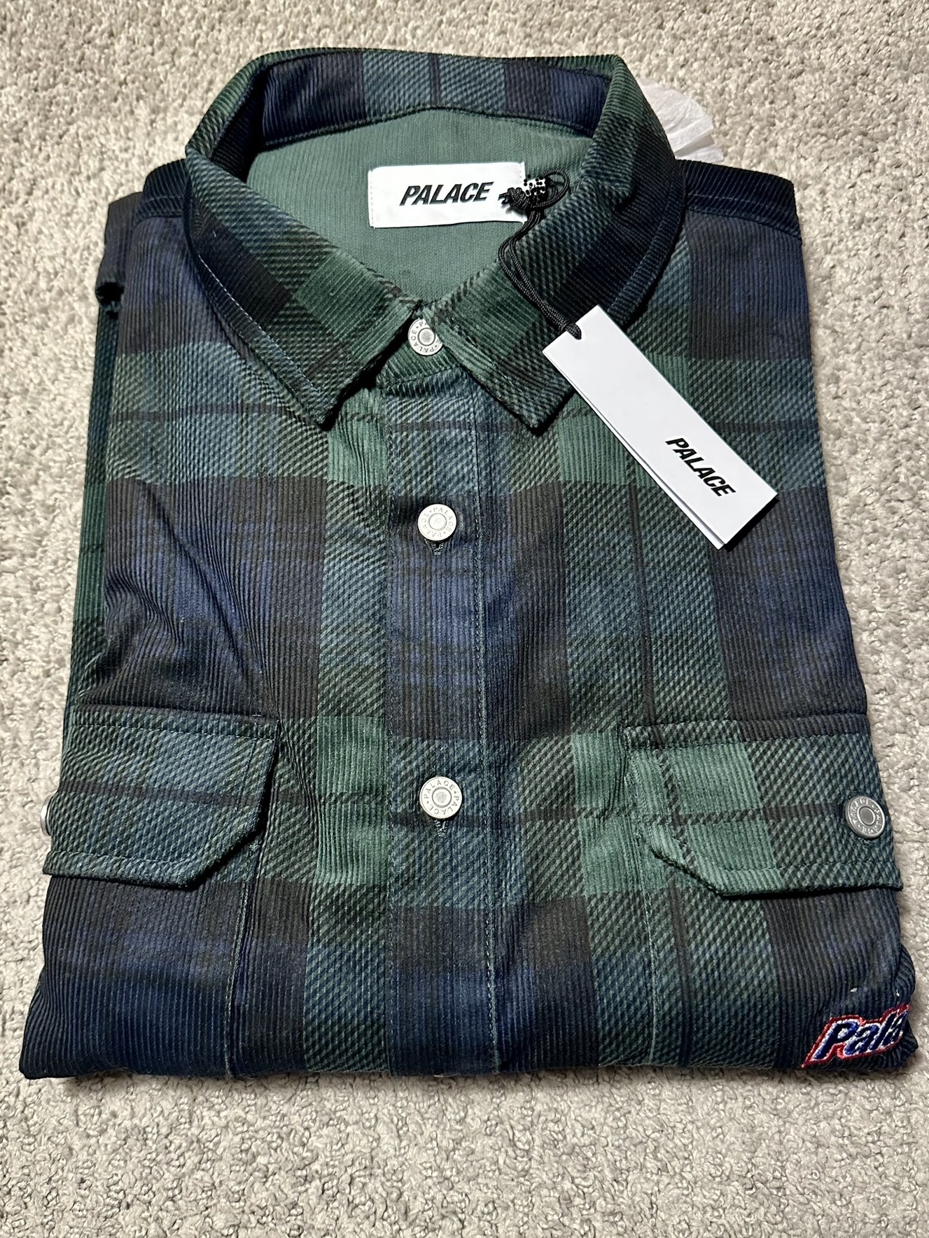 Palace Drop Shoulder Cord Shirt Tartan - 23FW 착용 스타일 - 2