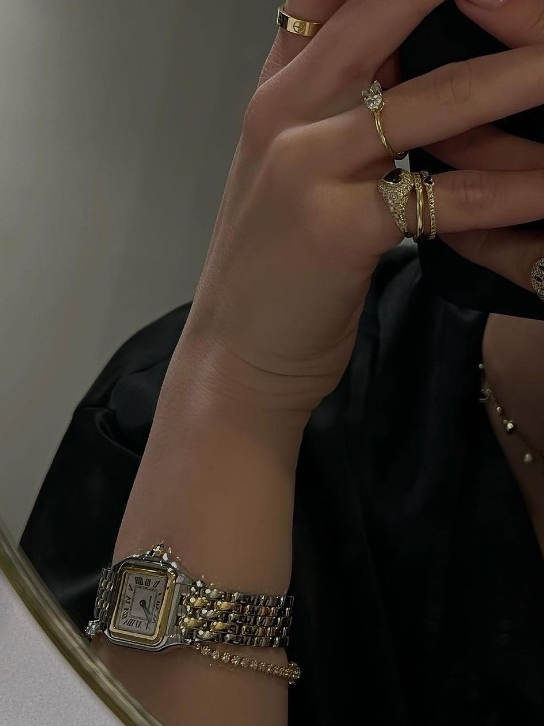 Cartier Panthere Watch Small Quartz Steel Bracelet Steel 착용 스타일 - 5