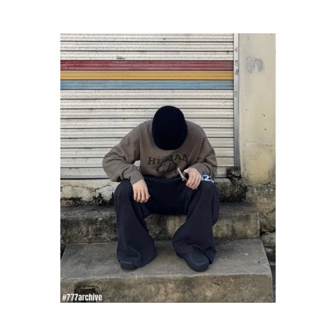 Human Made Tsuriami Sweatshirt Green 착용 스타일 - 6