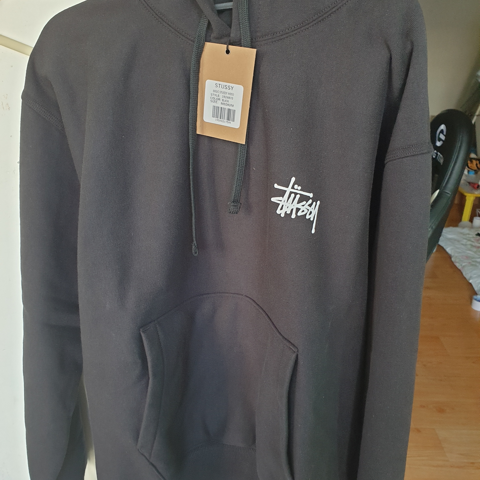 Stussy Basic Stussy Hoodie Black 2023 착용 스타일