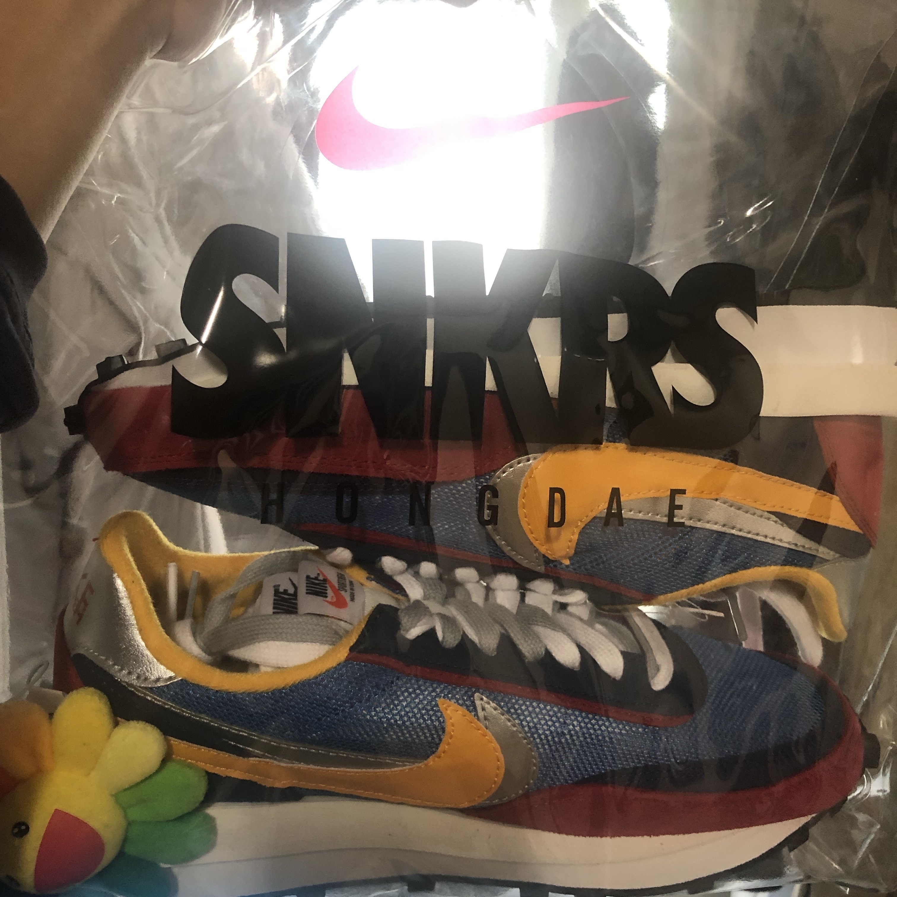 Nike x Sacai LDWaffle Blue Multi 착용 스타일 - 6