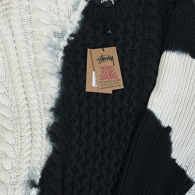 Stussy Tie Dye Fisherman Sweater Black 착용 스타일