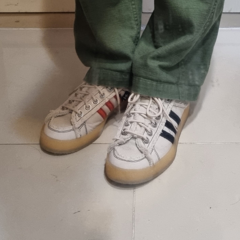 Adidas x Song for the Mute Campus 80s Bliss Core Black, Orslow 5002 US Army Fatigue Pants Green 착용 스타일