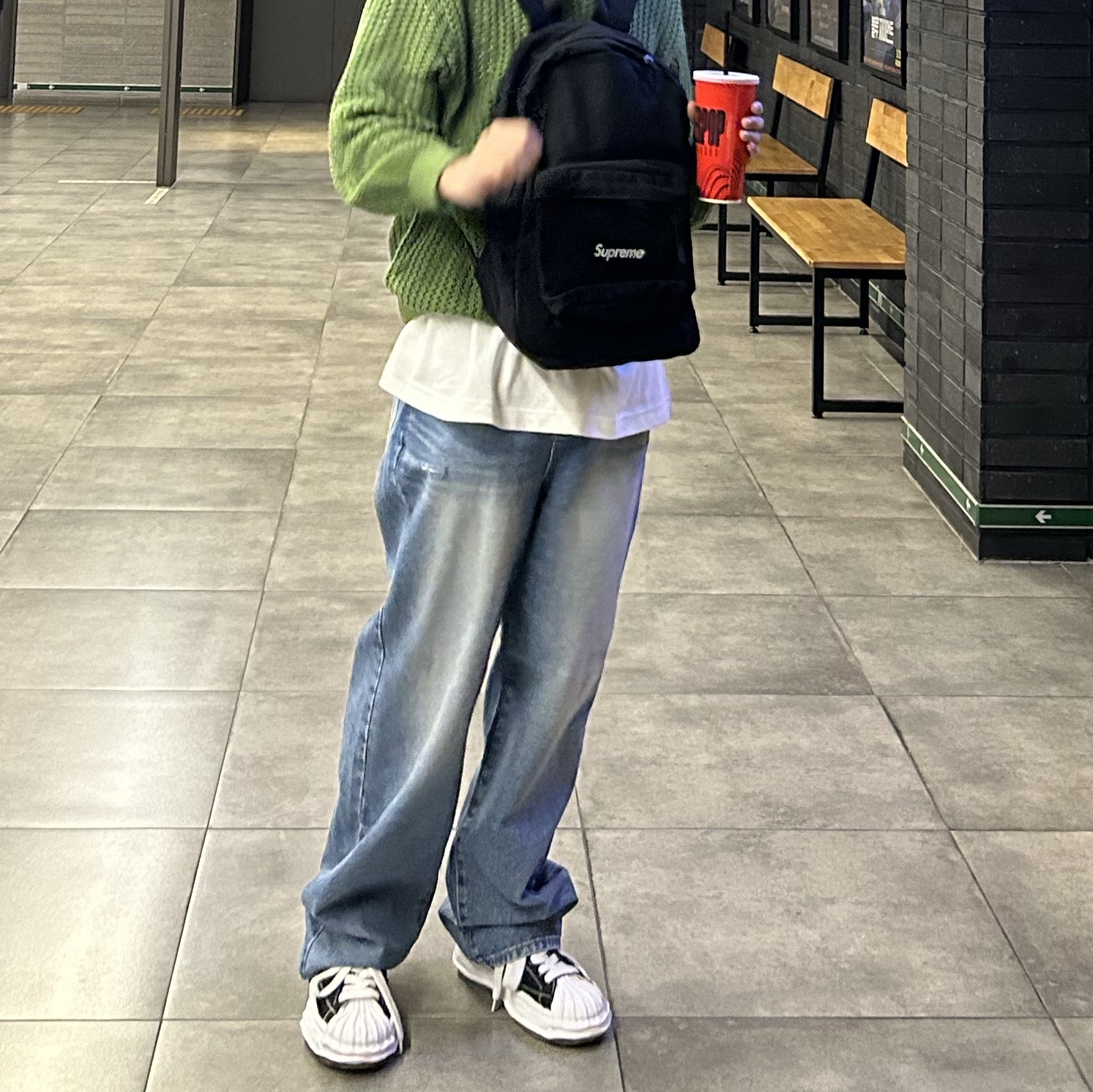 Maison Mihara Yasuhiro Blakey OG Sole Canvas Low-top Sneakers Black White, Supreme Canvas Backpack Black 착용 스타일