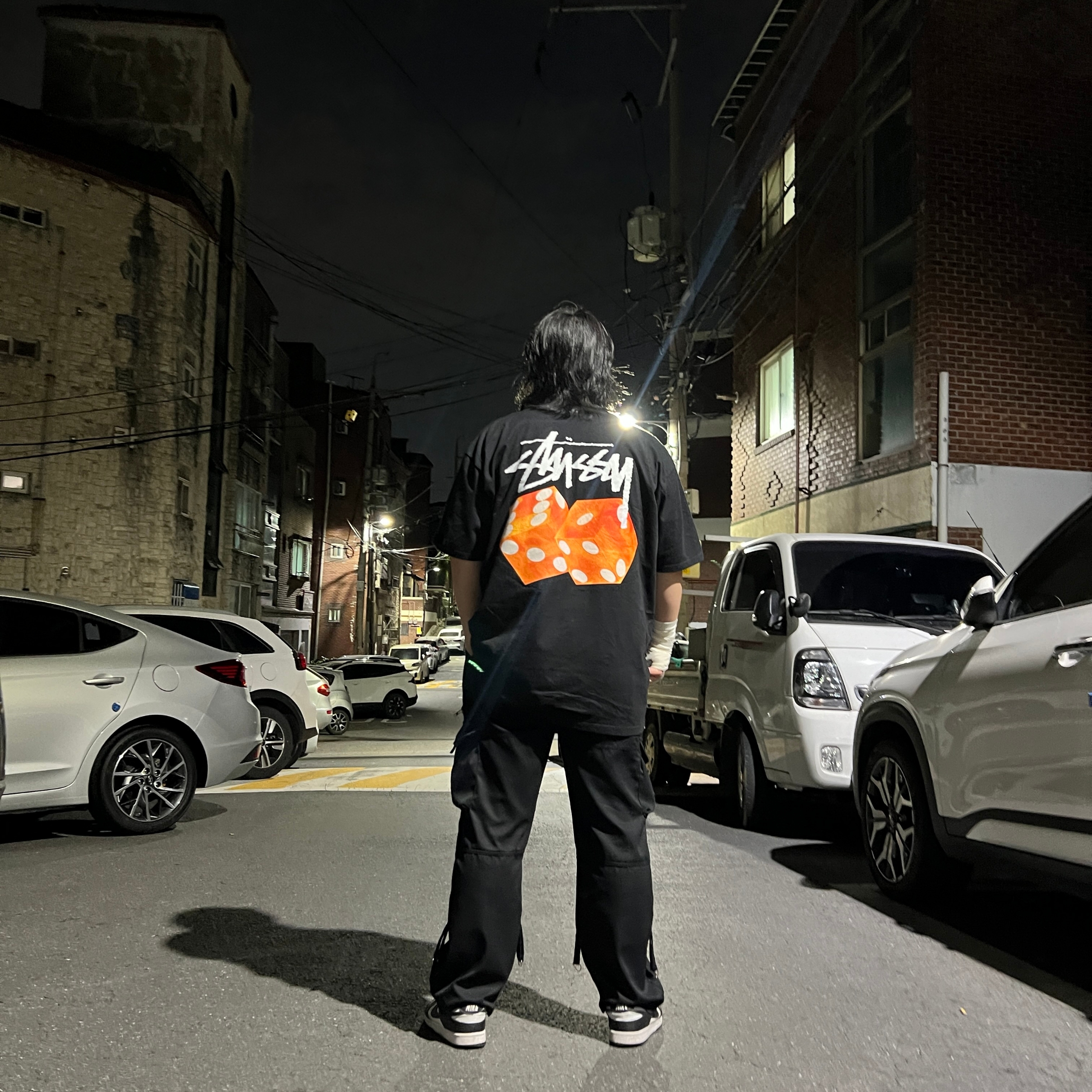 Stussy Diced Out T-Shirt Black 착용 스타일