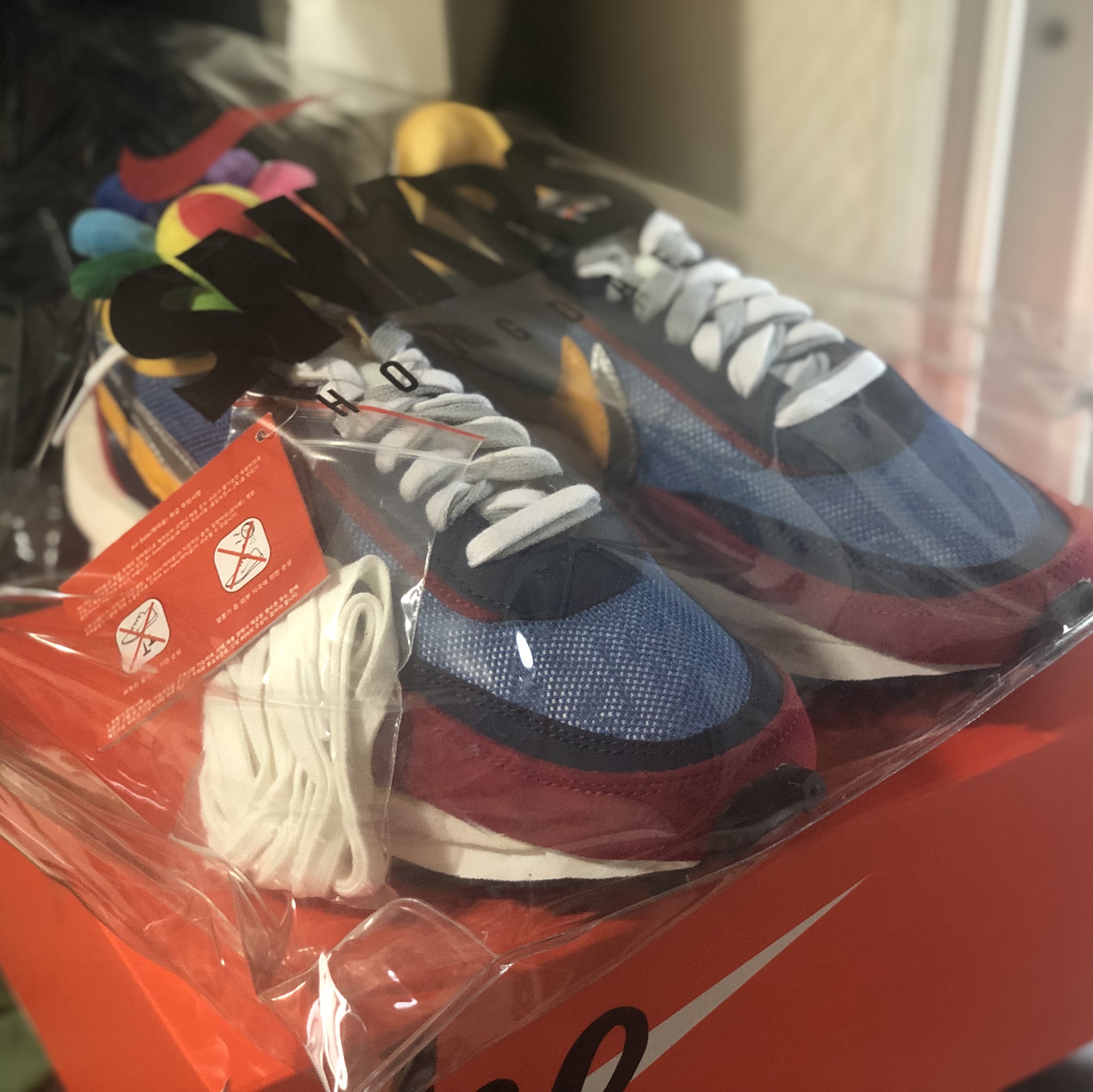 Nike x Sacai LDWaffle Blue Multi 착용 스타일 - 5