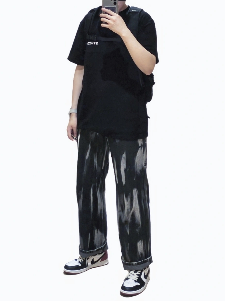 IAB Studio 10th Anniversary T-Shirts Pack White & Black (2 Pack), Jordan 1 Retro Low OG Black Toe 착용 스타일