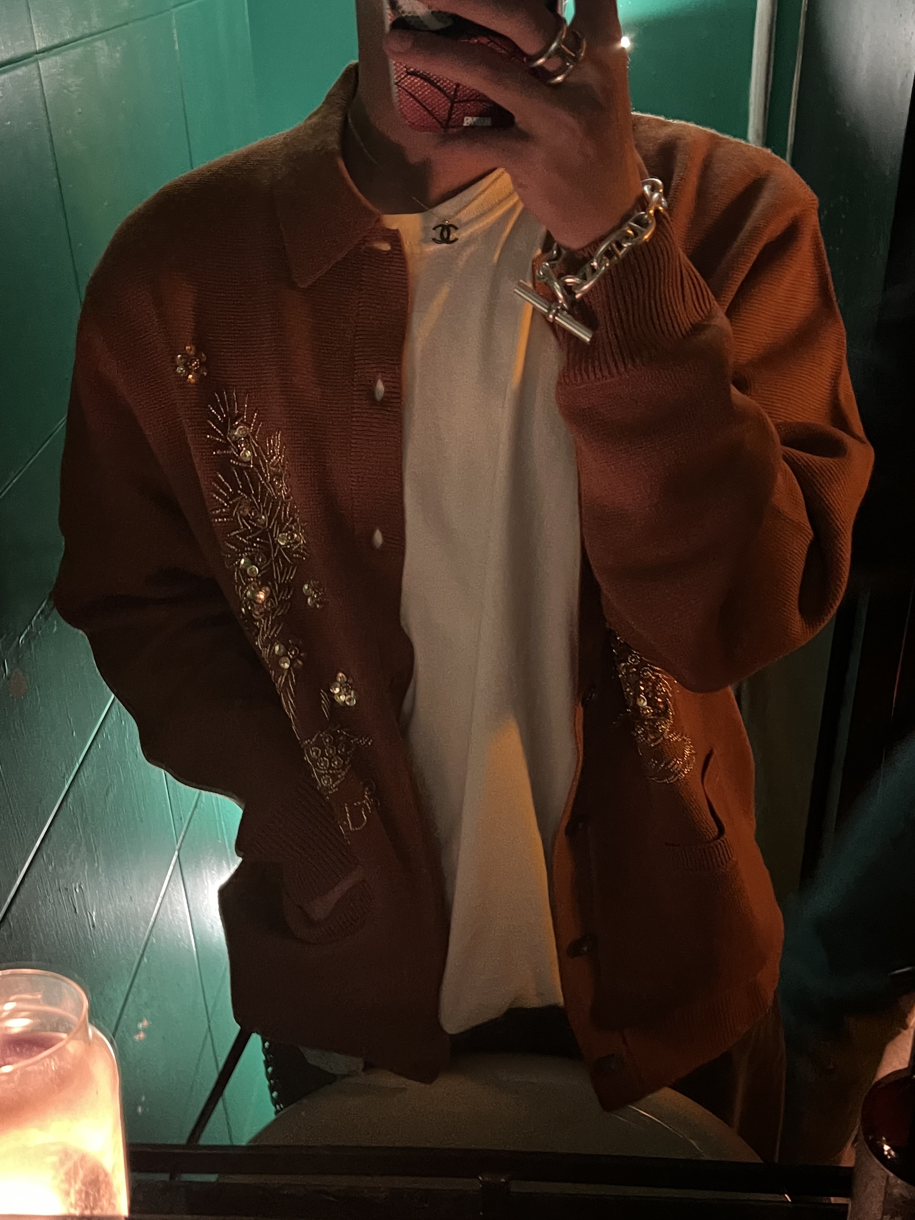 Balenciaga X-Pander Sneakers Grey Black White, Supreme Beaded Applique Cardigan Rust - 23SS 착용 스타일 - 3