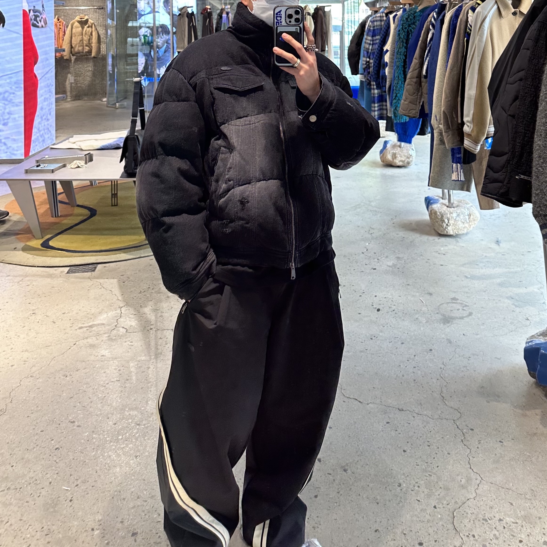 Ader Error Bashar Trousers Noir, Casetify x Ader Error iPhone Sticker Magsafe Case Clear 착용 스타일