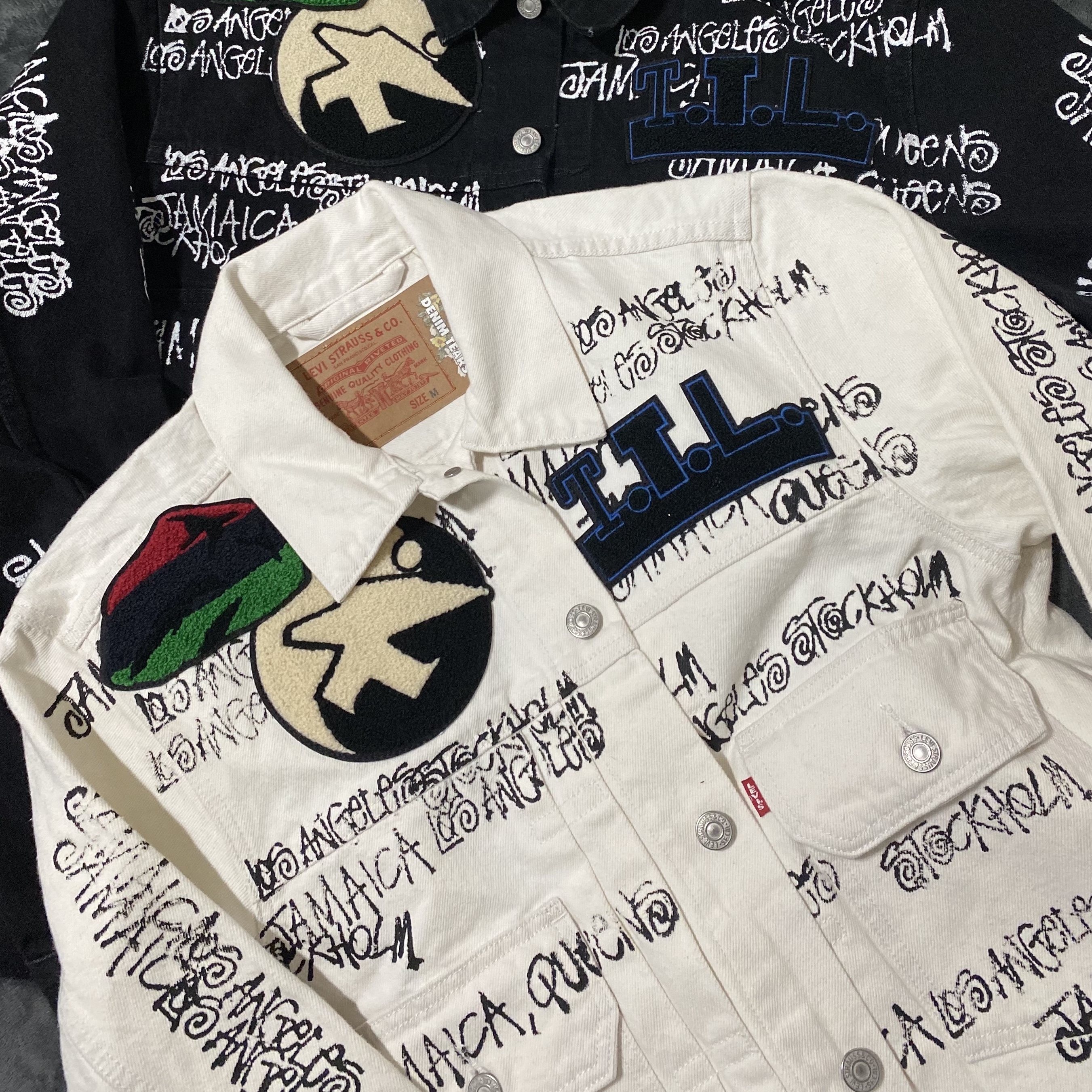 Stussy x Our Legacy x Denim Tears TTL Denim Jacket White 착용 스타일