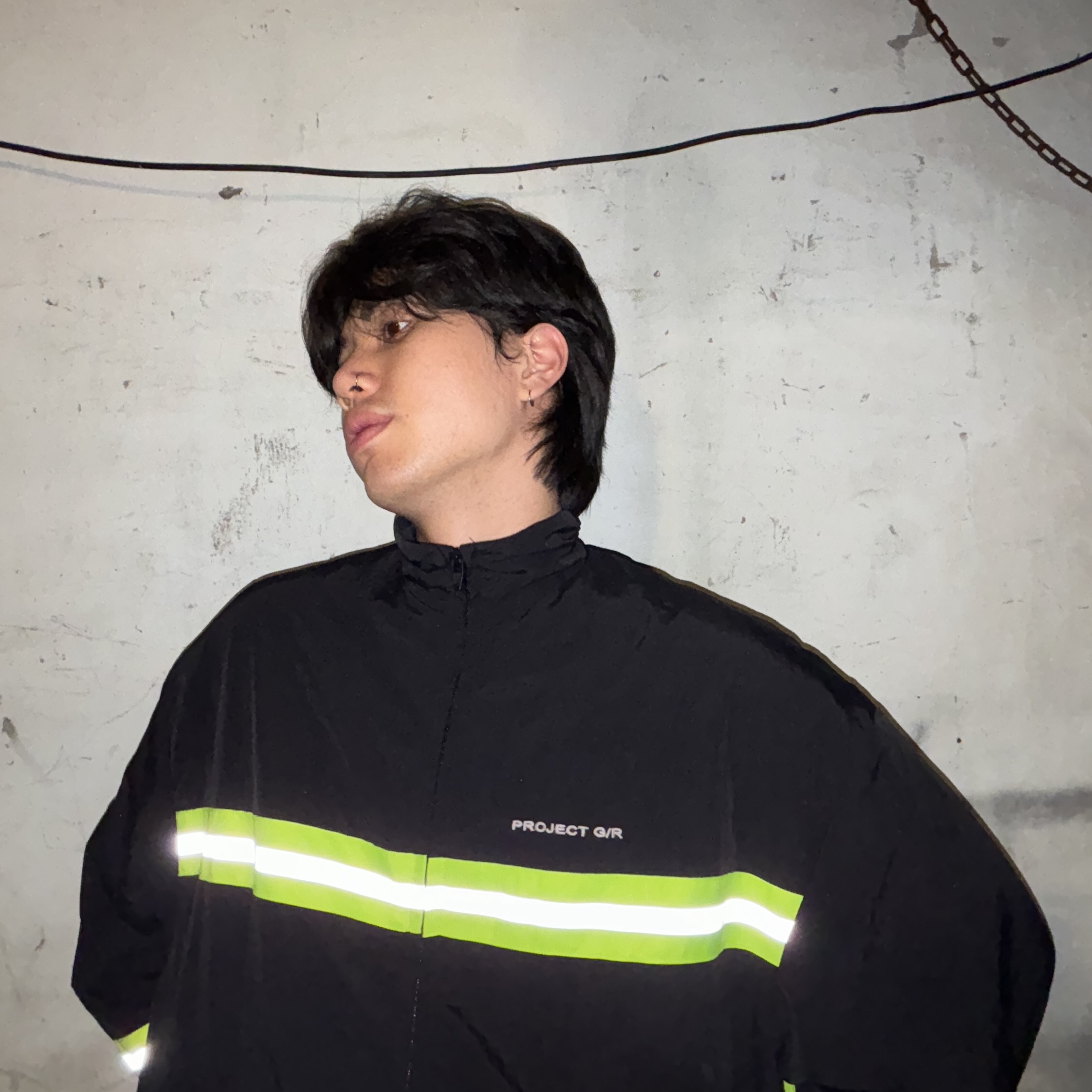 Project G/R Firefighter Track Jacket Black, Balenciaga Combat Strike 20mm Boots Black 착용 스타일 - 7