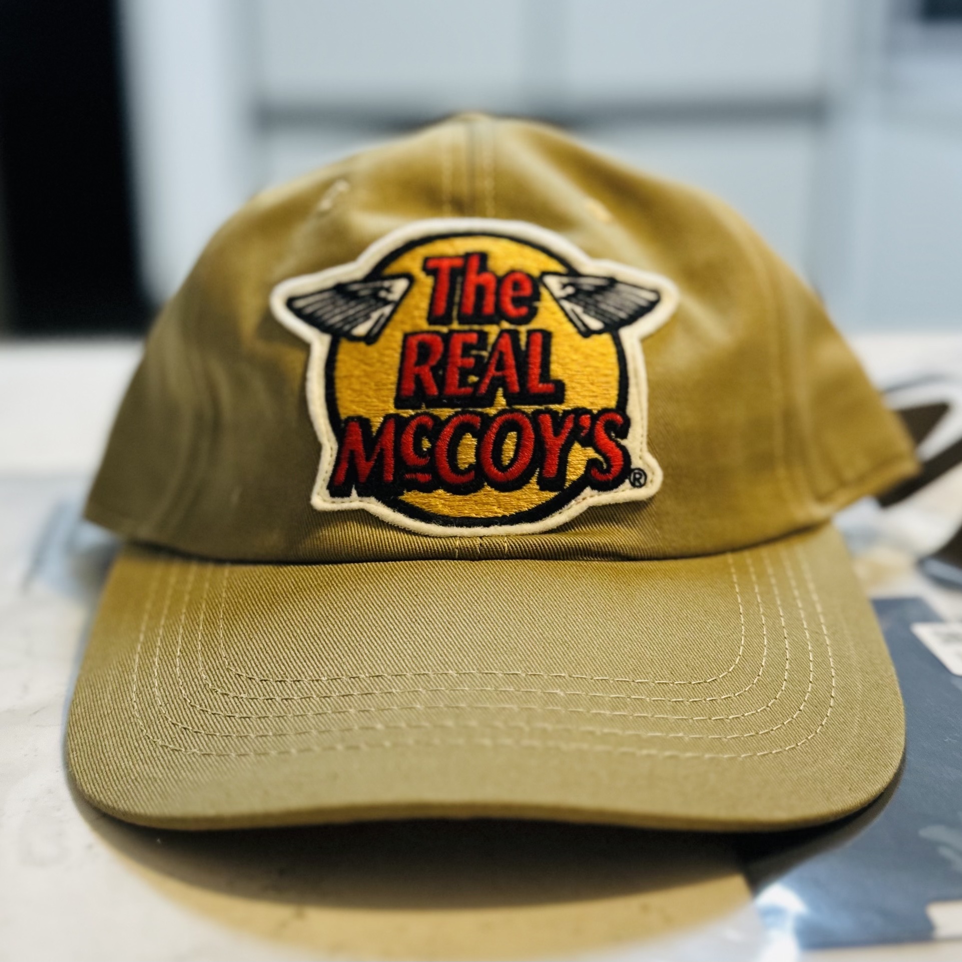 The Real McCoy's Logo Baseball Cap Khaki 착용 스타일 - 1