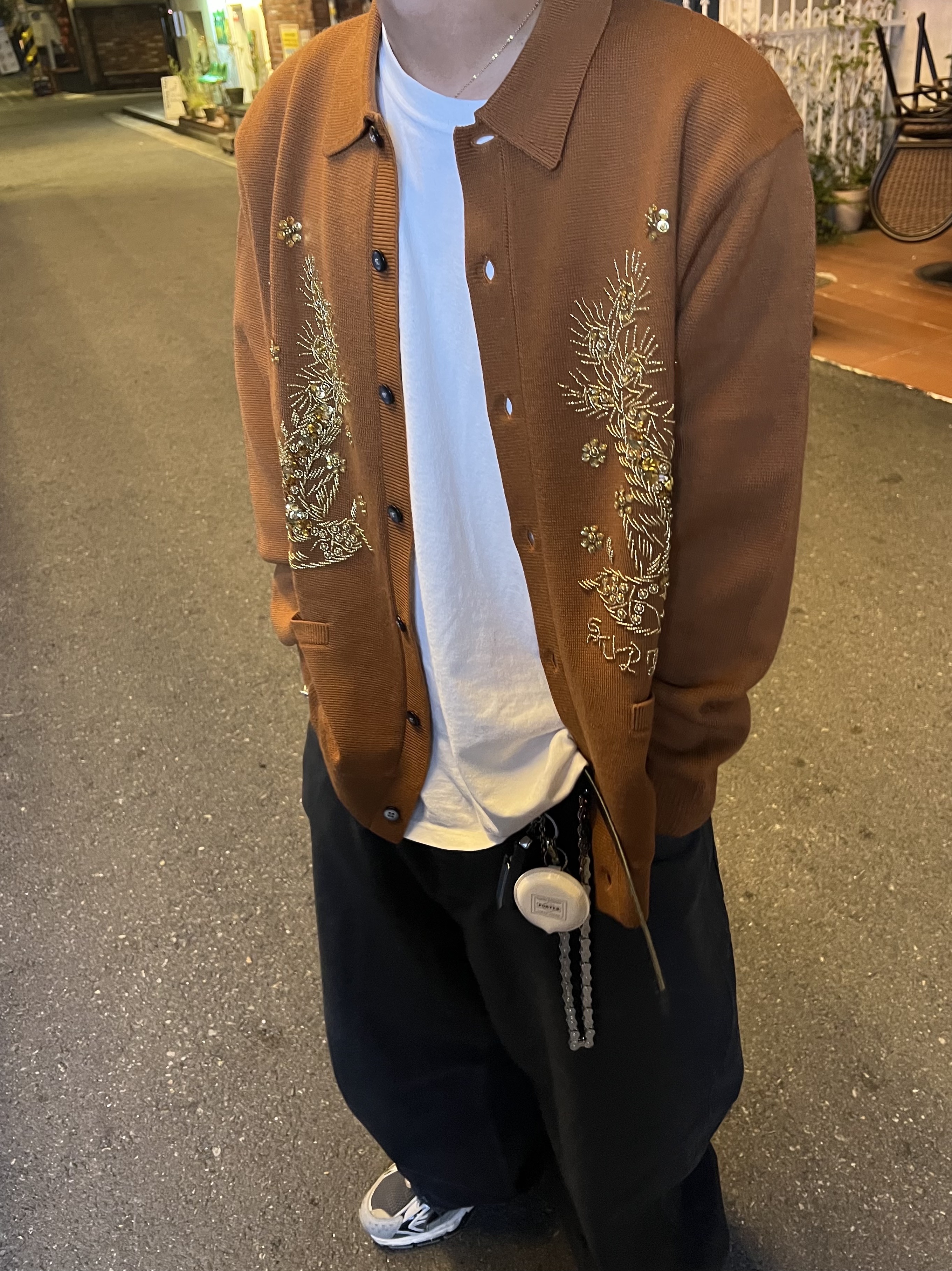 Balenciaga X-Pander Sneakers Grey Black White, Supreme Beaded Applique Cardigan Rust - 23SS 착용 스타일 - 1