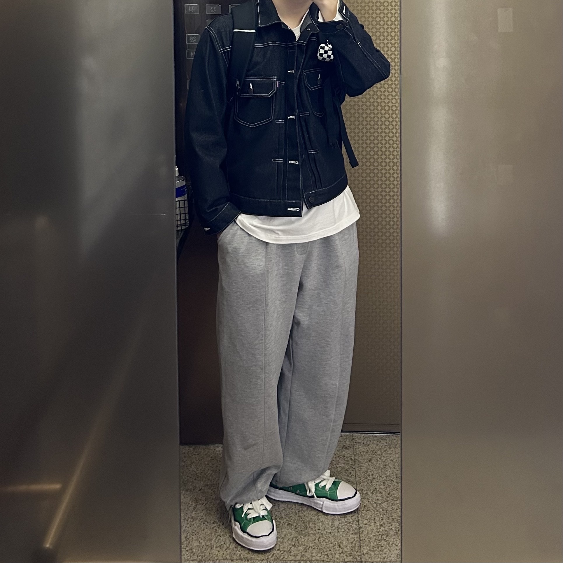Maison Mihara Yasuhiro Peterson OG Sole Canvas Low Sneakers Green 착용 스타일