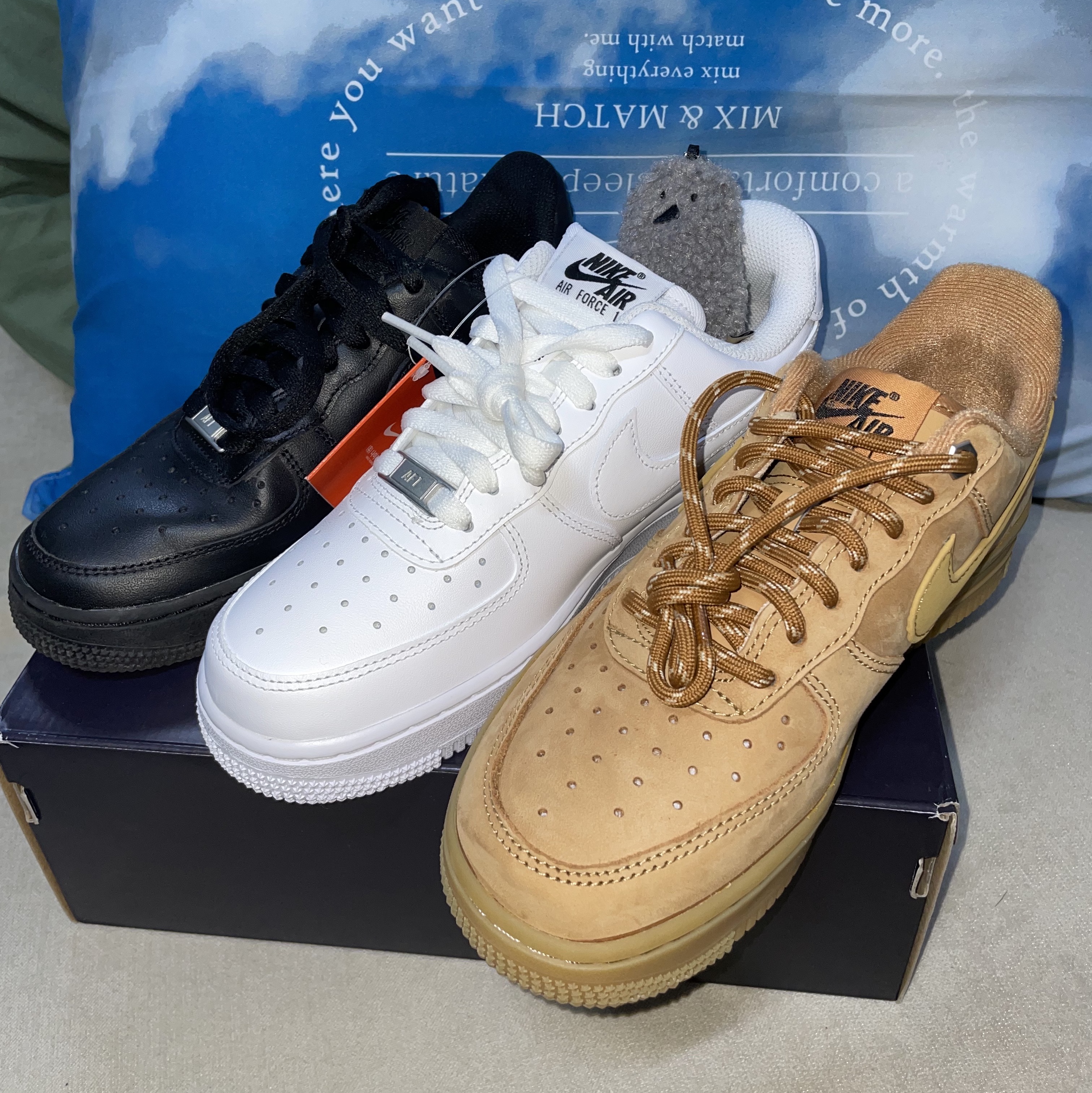 Nike Air Force 1 '07 WB Flax, (W) Nike Air Force 1 '07 Low White 착용 스타일
