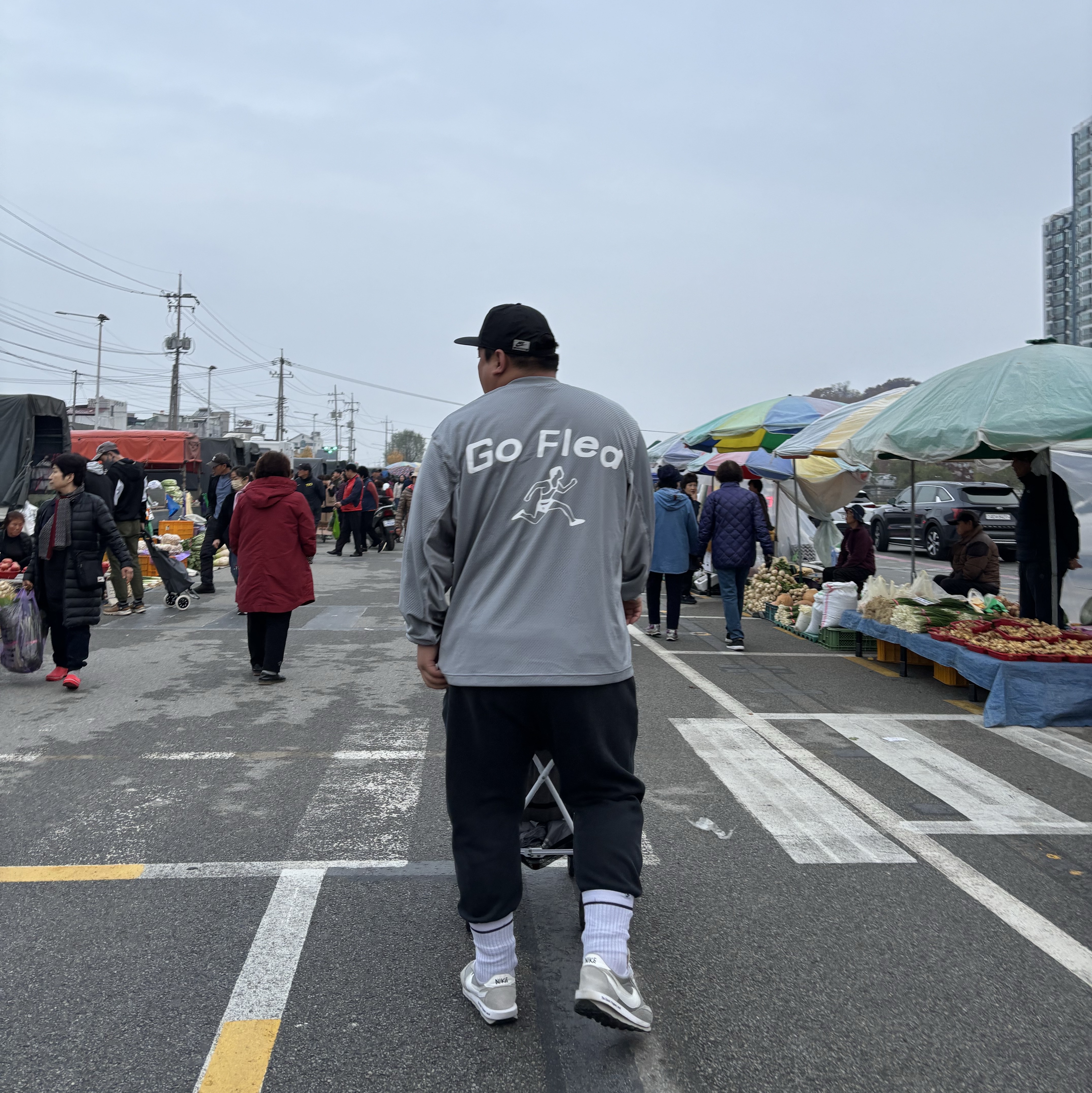 Nike x Cactus Plant Flea Market L/S Jersey Grey - US/EU, Nike x Sacai x Fragment LDWaffle Light Smoke Grey 착용 스타일 - 2