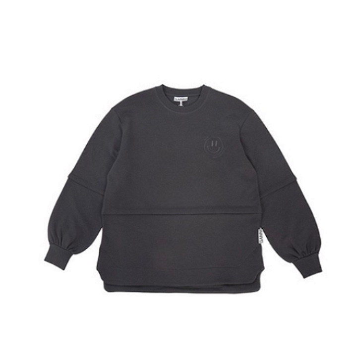 (W) Ganni Isoli O-Neck Drop Shoulder Sweatshirt Phantom 착용 스타일 - 1