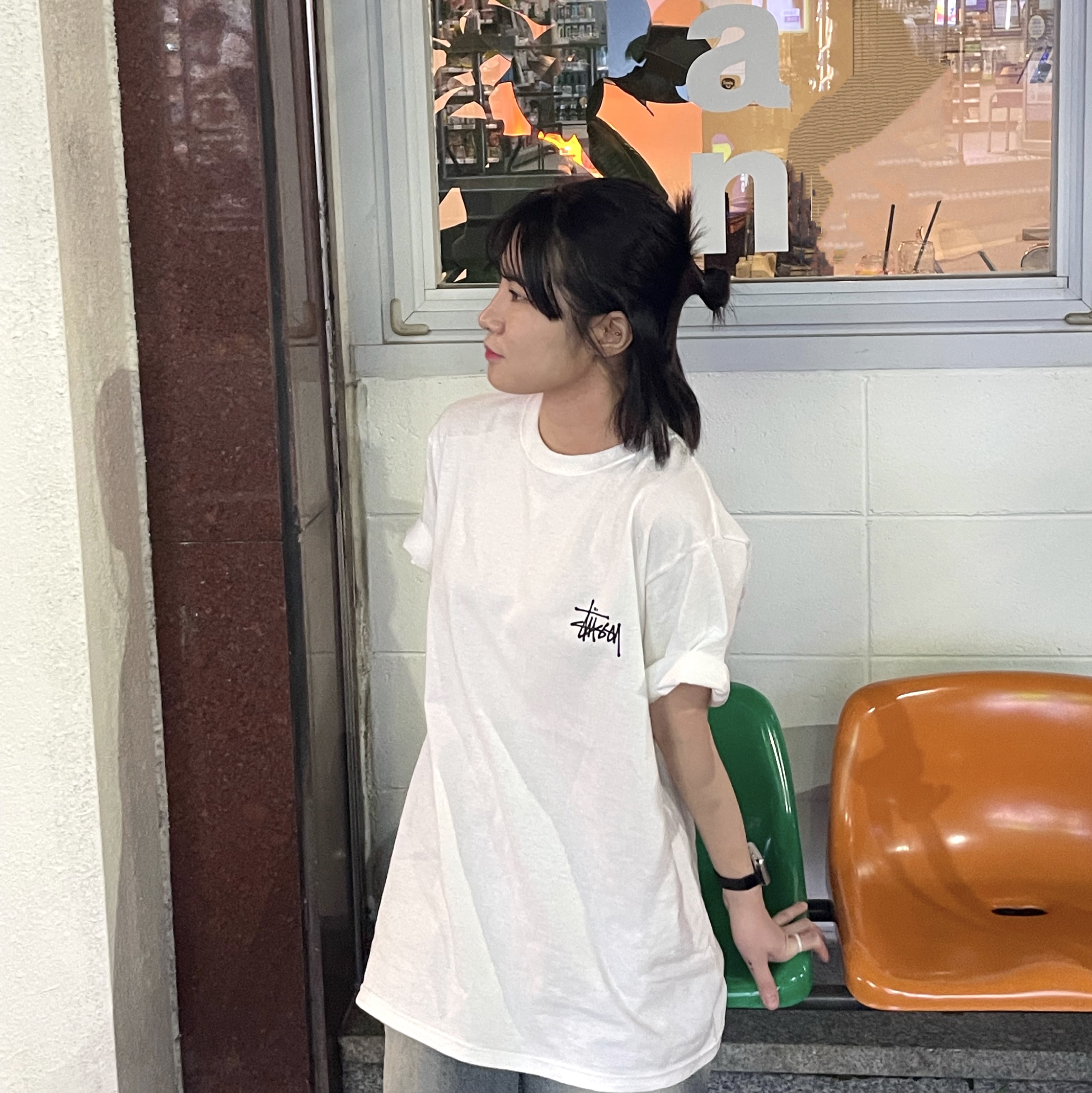 Stussy Basic Stussy T-Shirt White 2023 착용 스타일