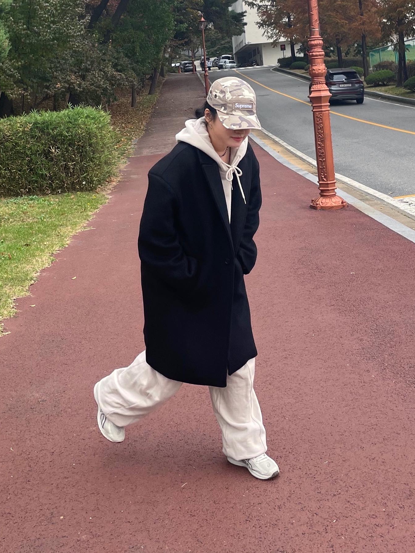 Supreme Military Camp Cap Stone Camo - 23SS, Asics Jog 100 S Birch - 2E Wide 착용 스타일 - 2