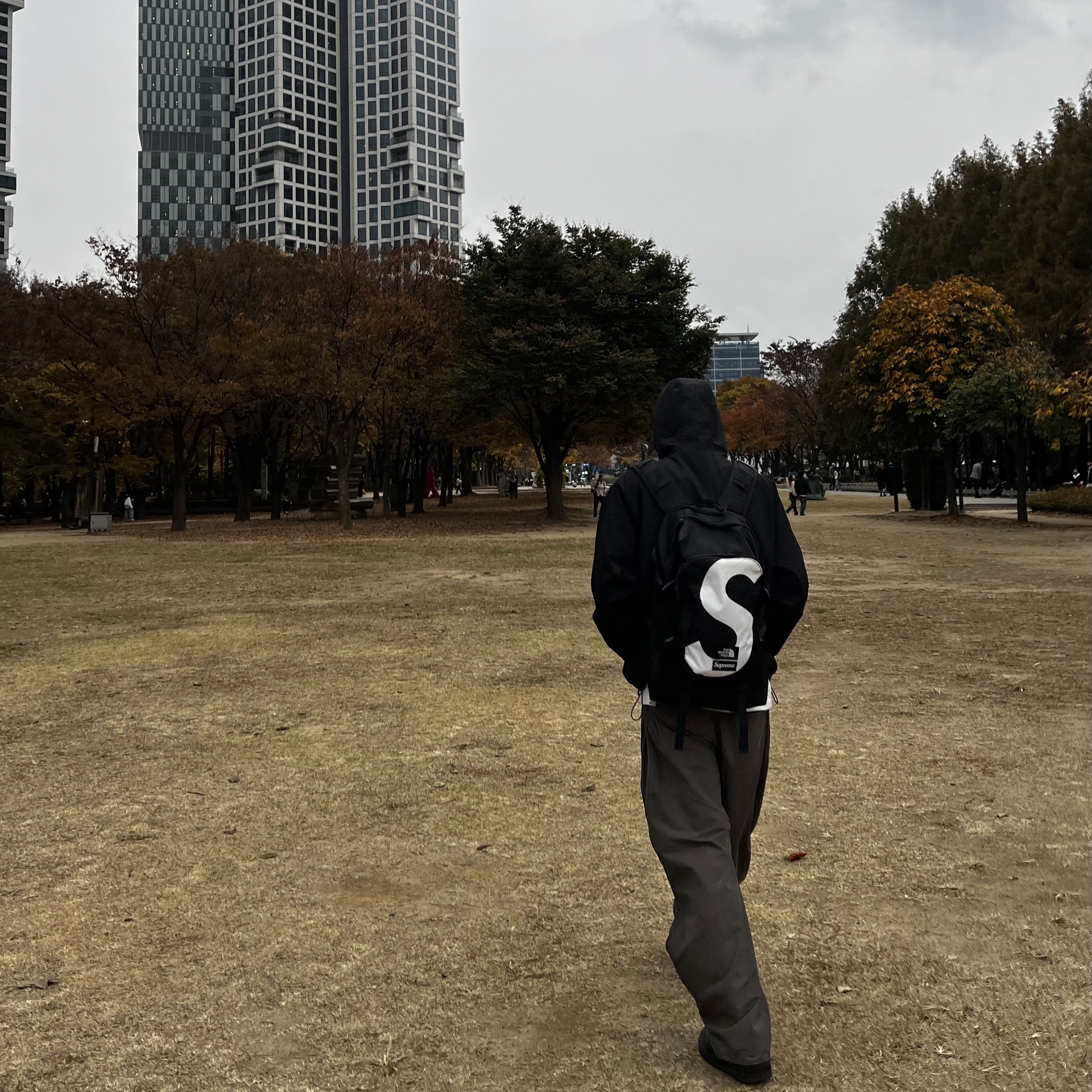 Supreme x The North Face S Logo Expedition Backpack Black - 20FW, Nike ACG LBR T-Shirt Summit White - Asia 착용 스타일 - 2