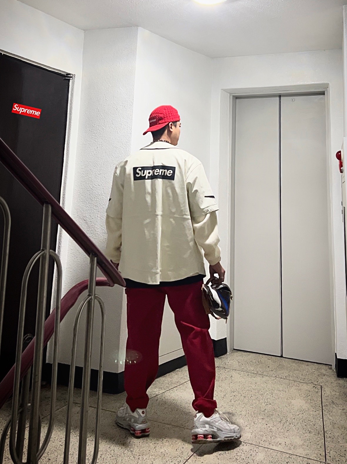 Jordan x Off-White S/S Top Forest Green Black - US/EU, Supreme x Bounty Hunter Thermal Henley L/S Top Natural - 23FW 착용 스타일 - 2