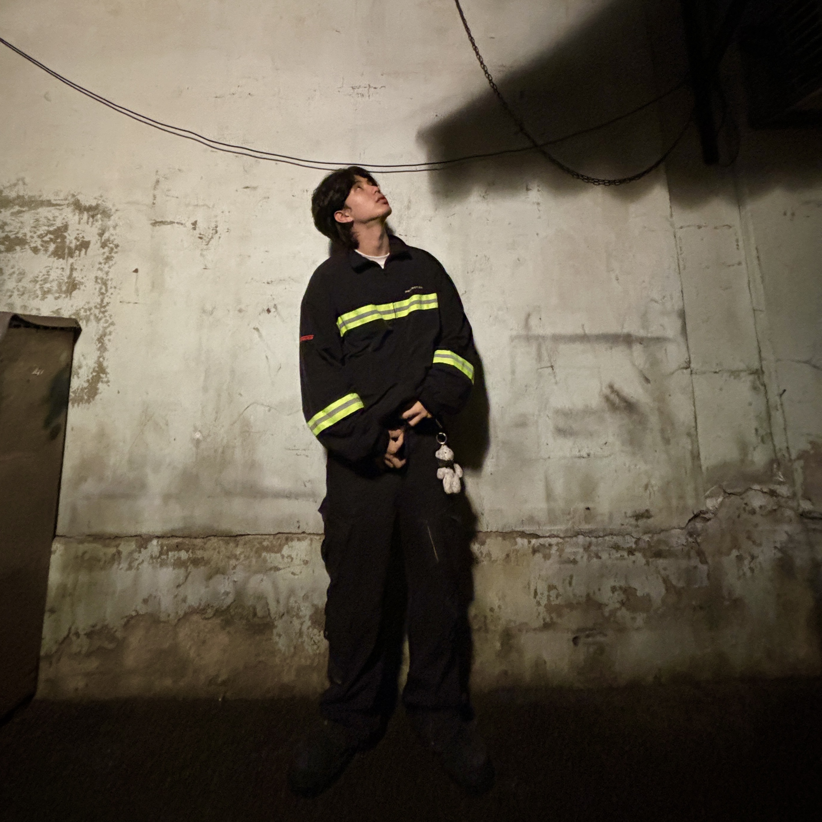 Project G/R Firefighter Track Jacket Black, Balenciaga Combat Strike 20mm Boots Black 착용 스타일 - 1