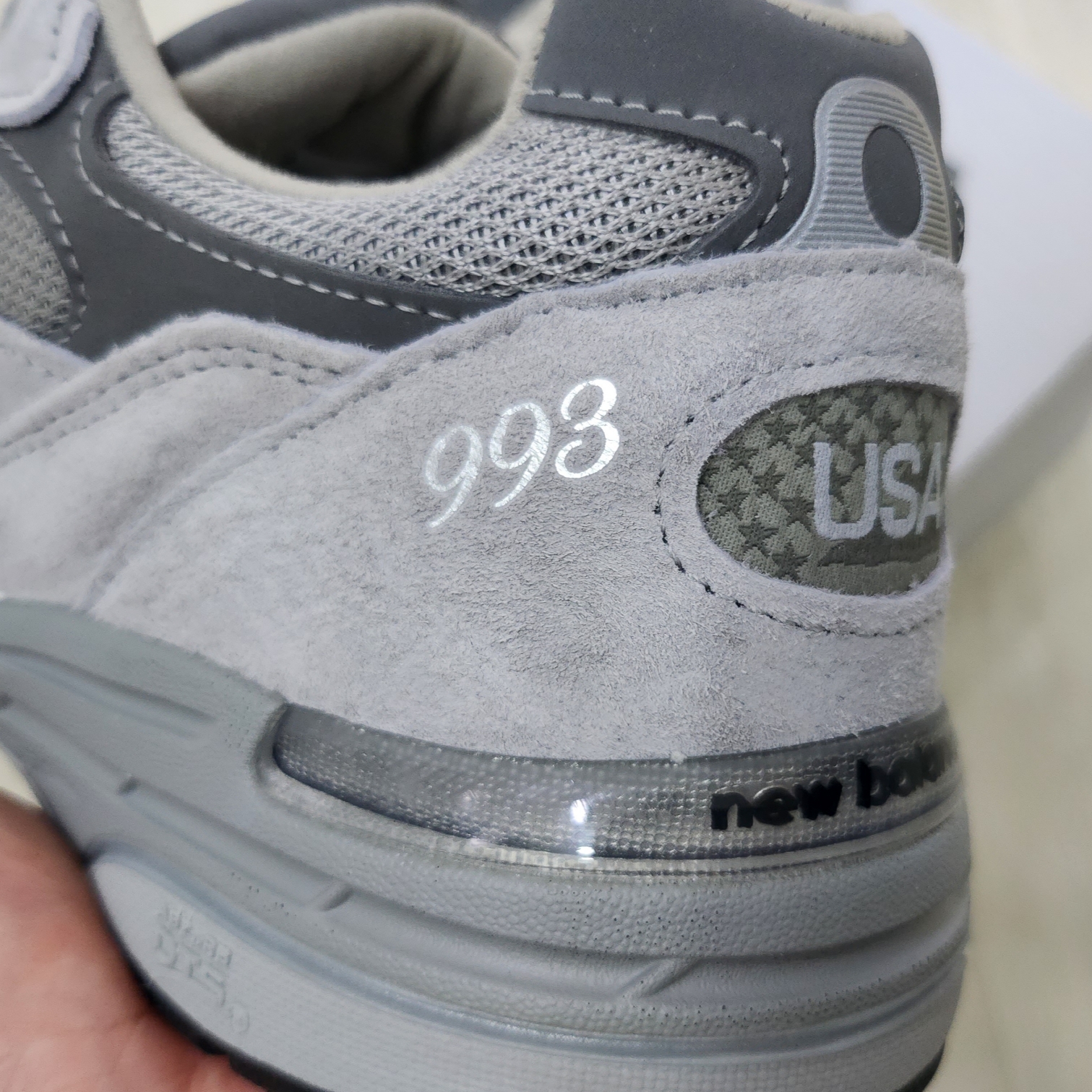 New Balance 993 Made in USA Grey - D Standard 착용 스타일 - 3