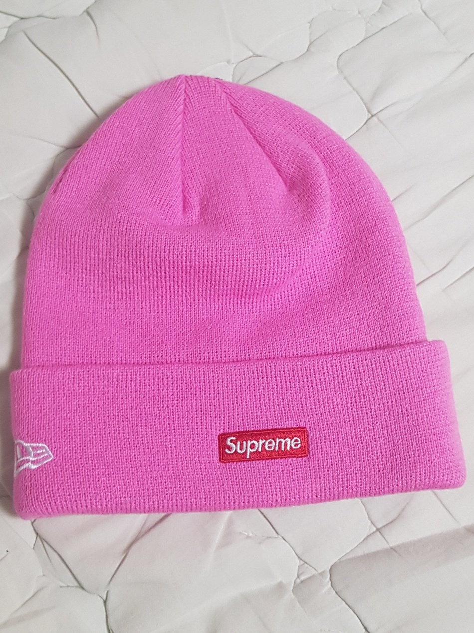 Supreme New Era S Logo Beanie Pink - 23FW 착용 스타일 - 2