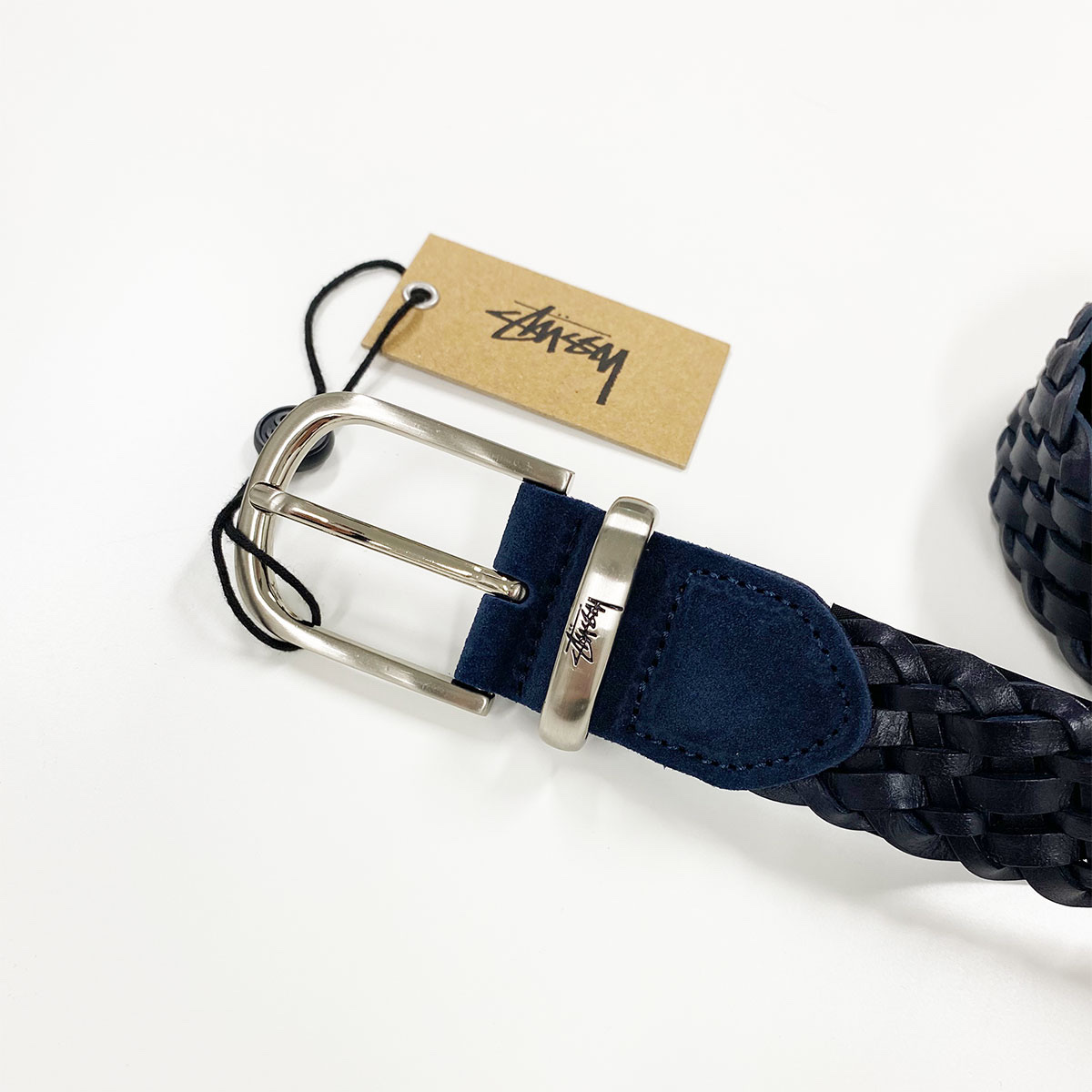 Stussy Braided Leather Belt Indigo 착용 스타일 - 1