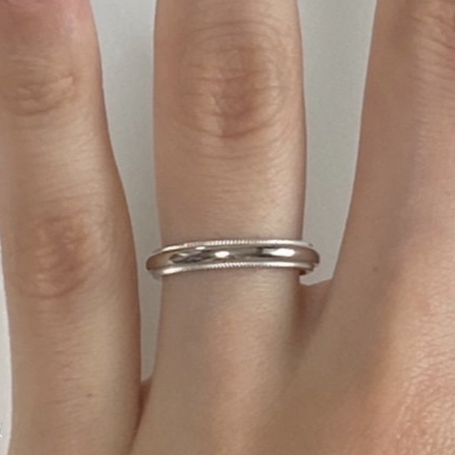 Tiffany & Co. Together Milgrain Band Ring 3mm Platinum 착용 스타일