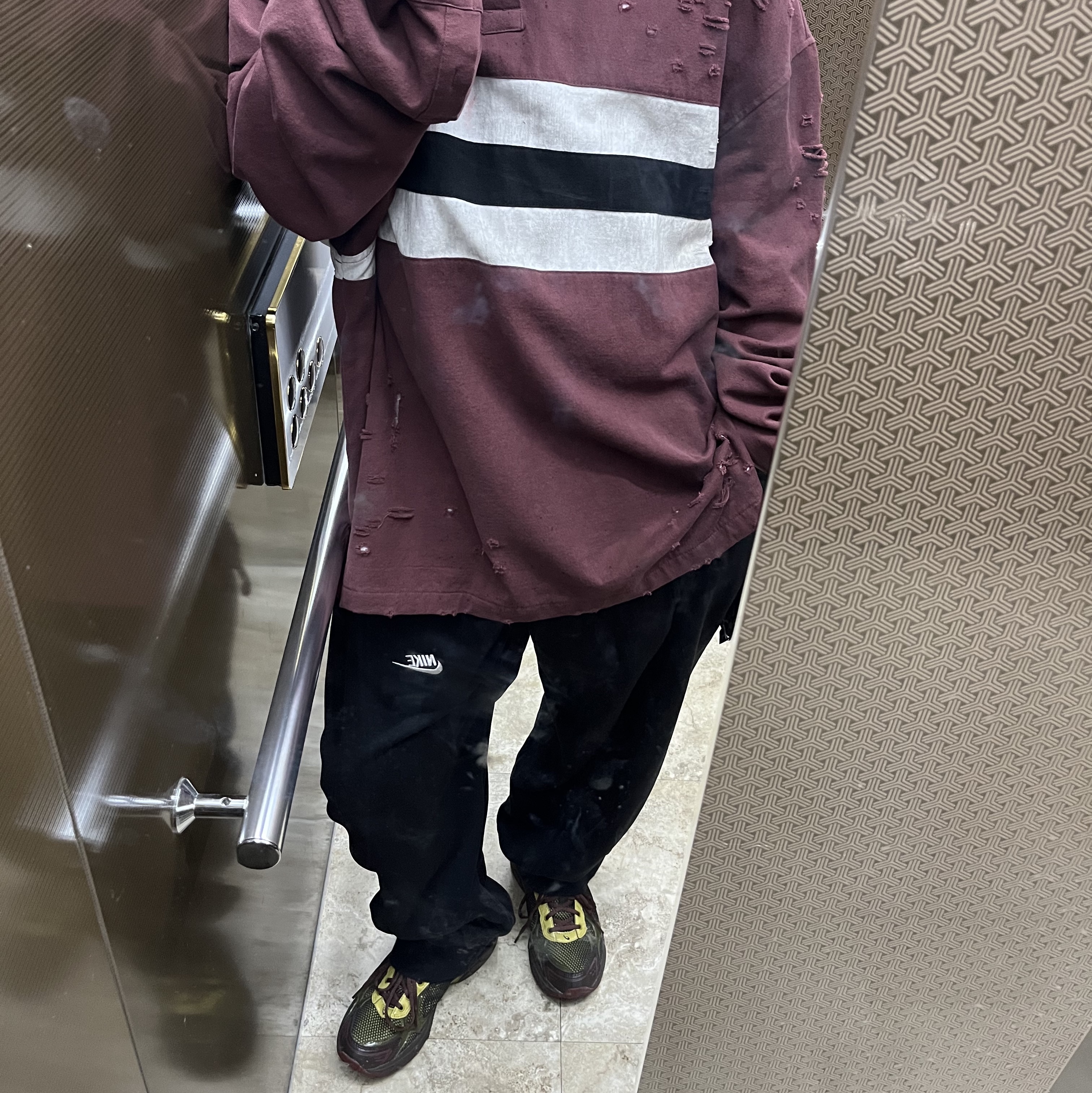 Asics UB4-S Gel-1130 Demitasse, Project G/R Bullied Polo Shirts Burgundy 착용 스타일