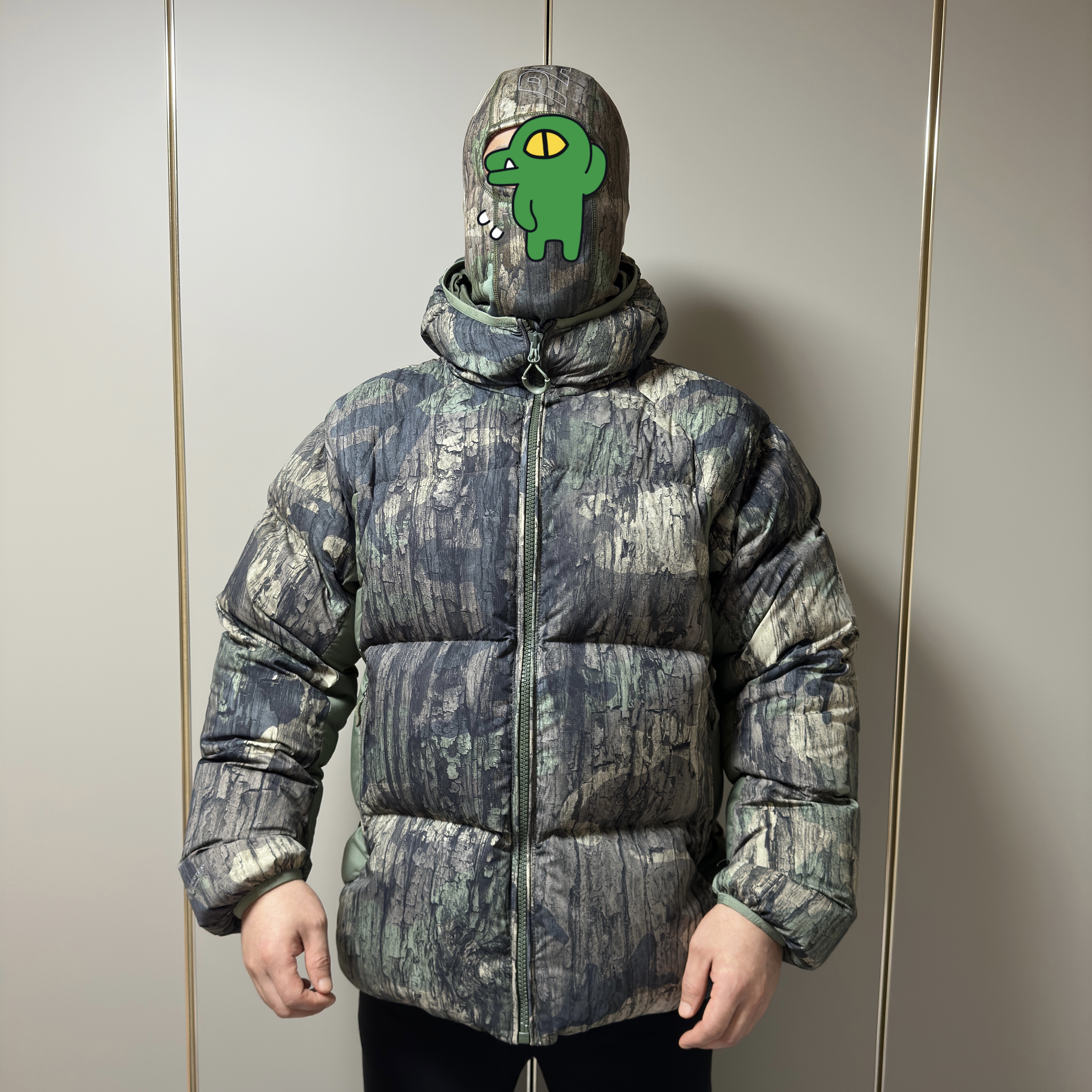 Palace Pertex Matte Balaclava Puffa Deep Forest - 23FW 착용 스타일 - 4