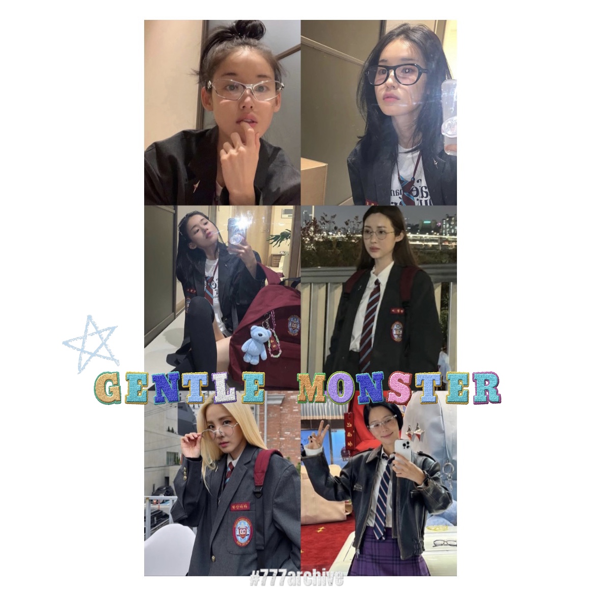 Gentle Monster Ytt 02 Silver, Gentle Monster Oaa 01(V) Black 착용 스타일 - 1