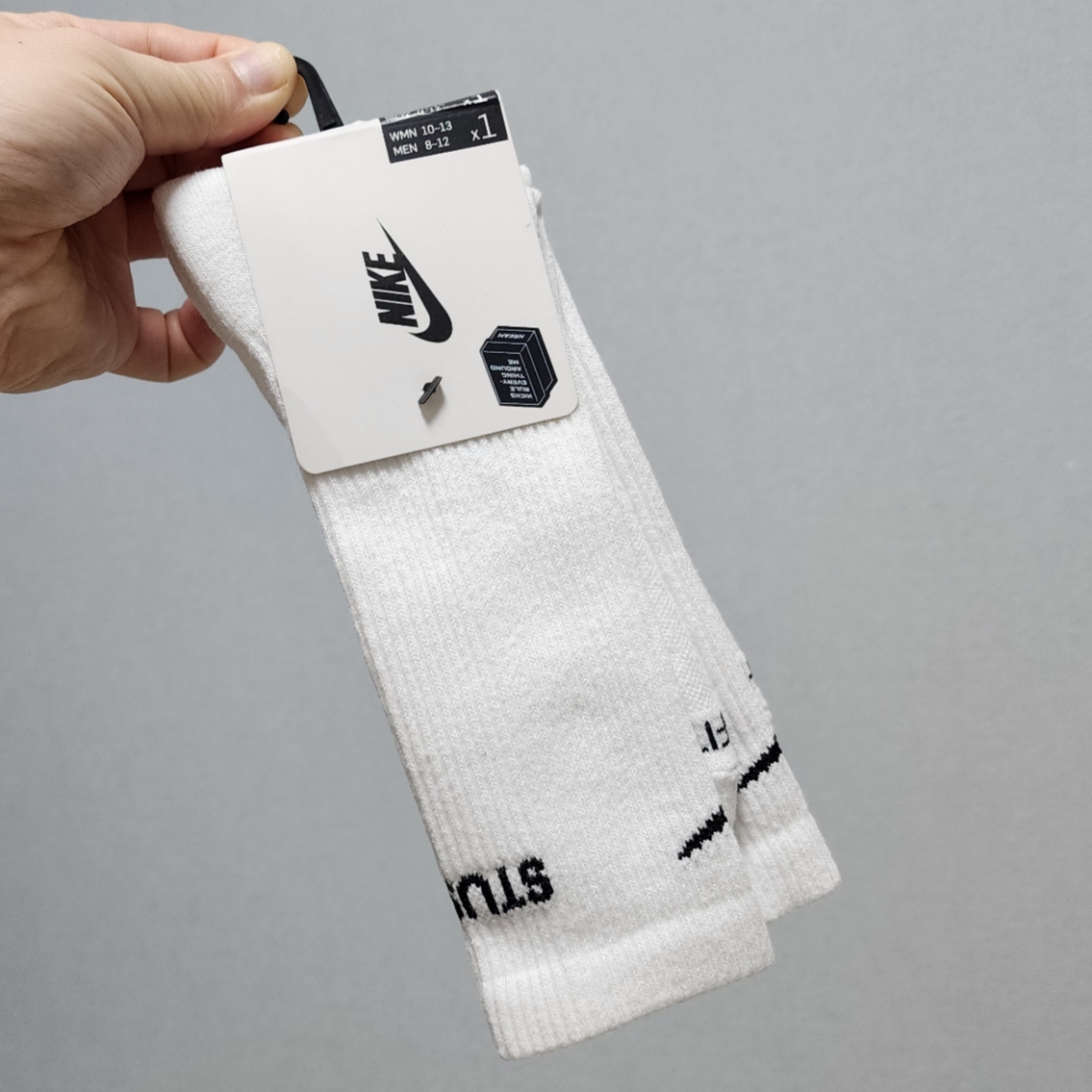 Nike x Stussy NRG Crew Socks White Black 착용 스타일