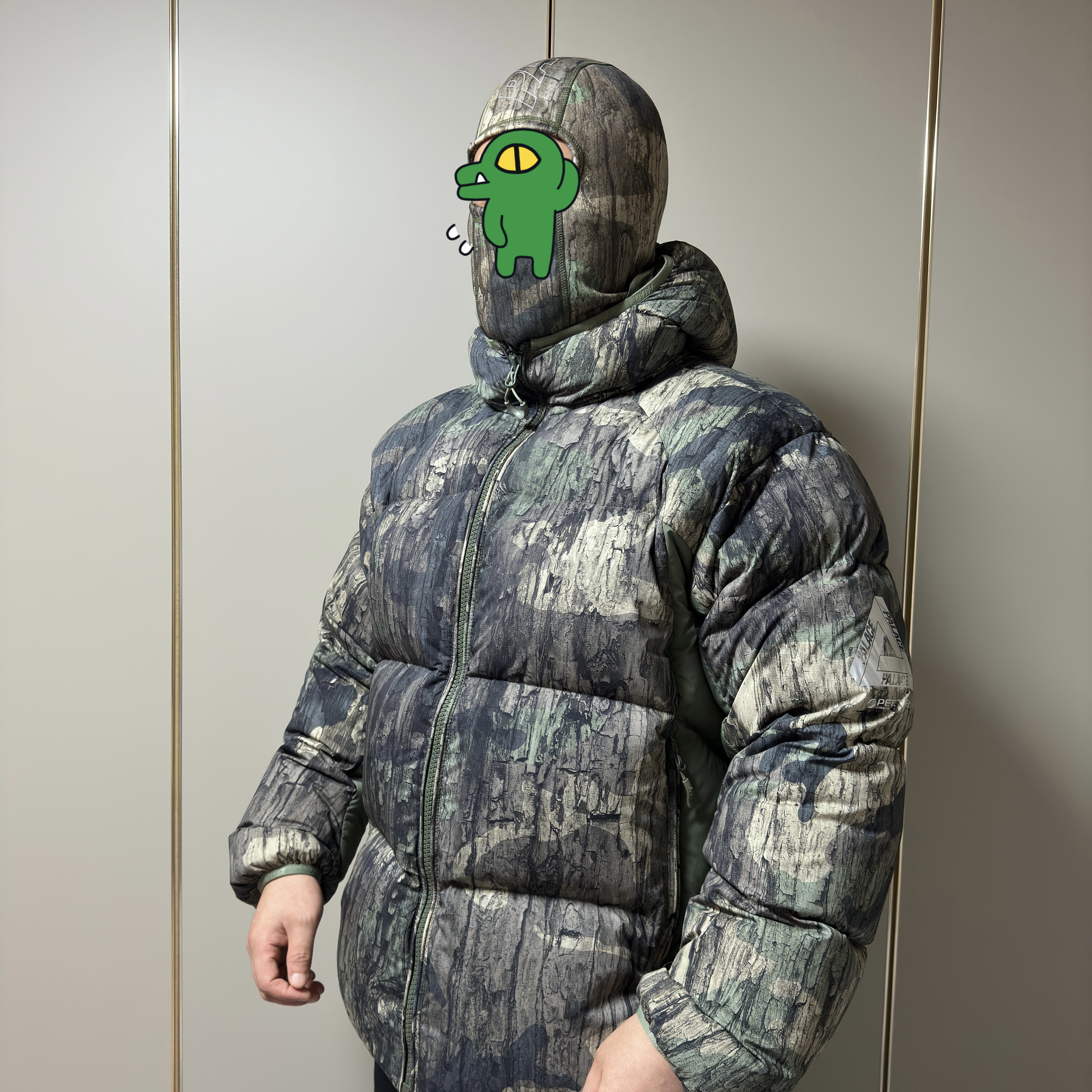 Palace Pertex Matte Balaclava Puffa Deep Forest - 23FW 착용 스타일 - 1