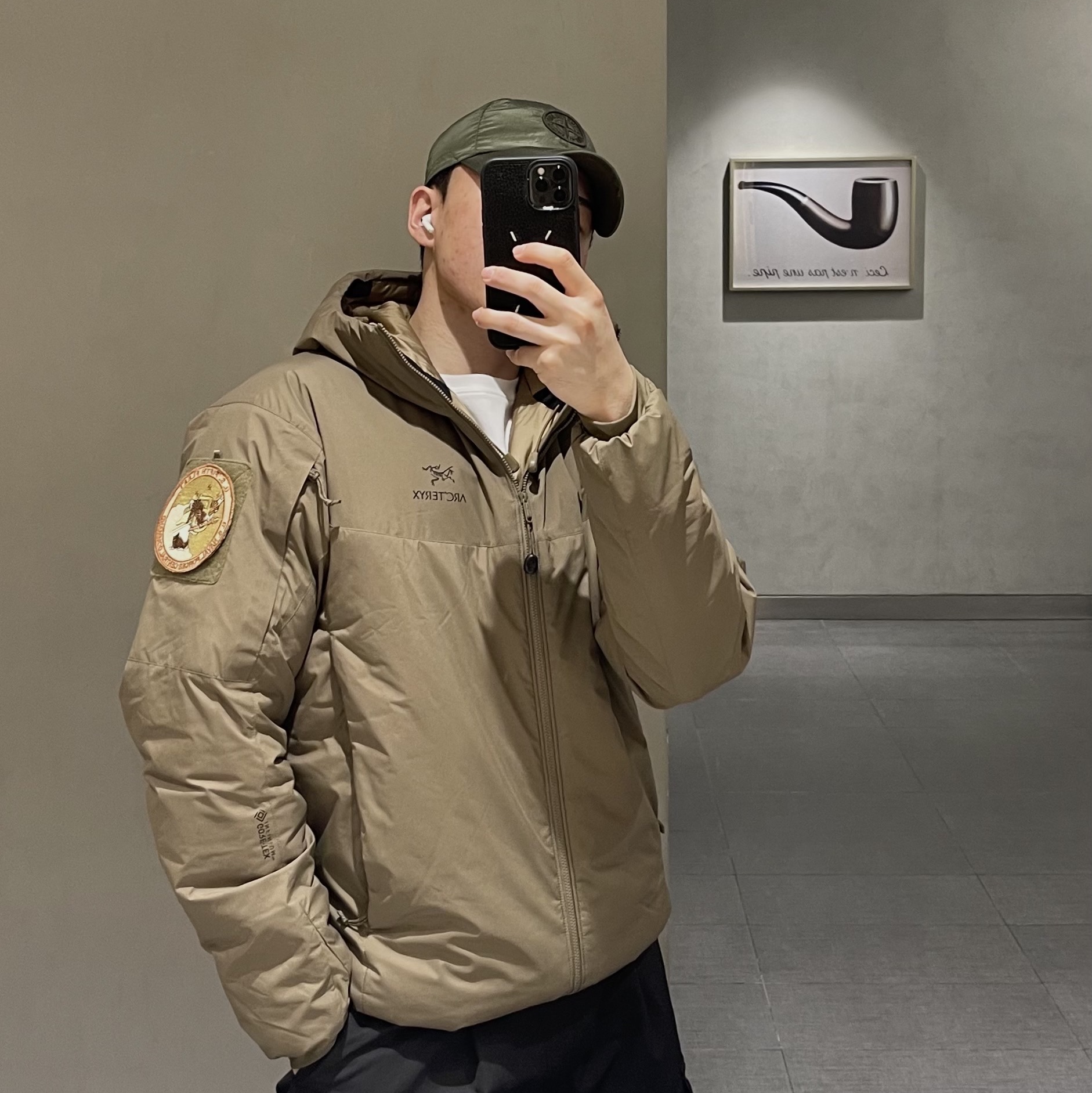 Arc'teryx LEAF Cold WX Hoody LT Gen 2 Crocodile, Stone Island 99576 Nylon Metal 6-Panel Cap Olive Green - 21SS 착용 스타일