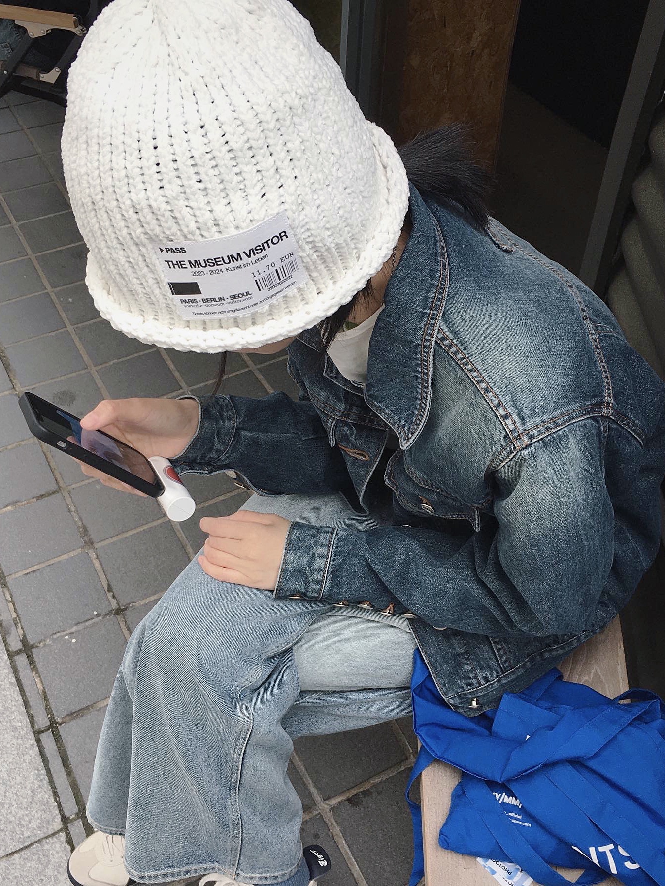 The Museum Visitor Ticket Beanie White - 23PS 착용 스타일 - 1
