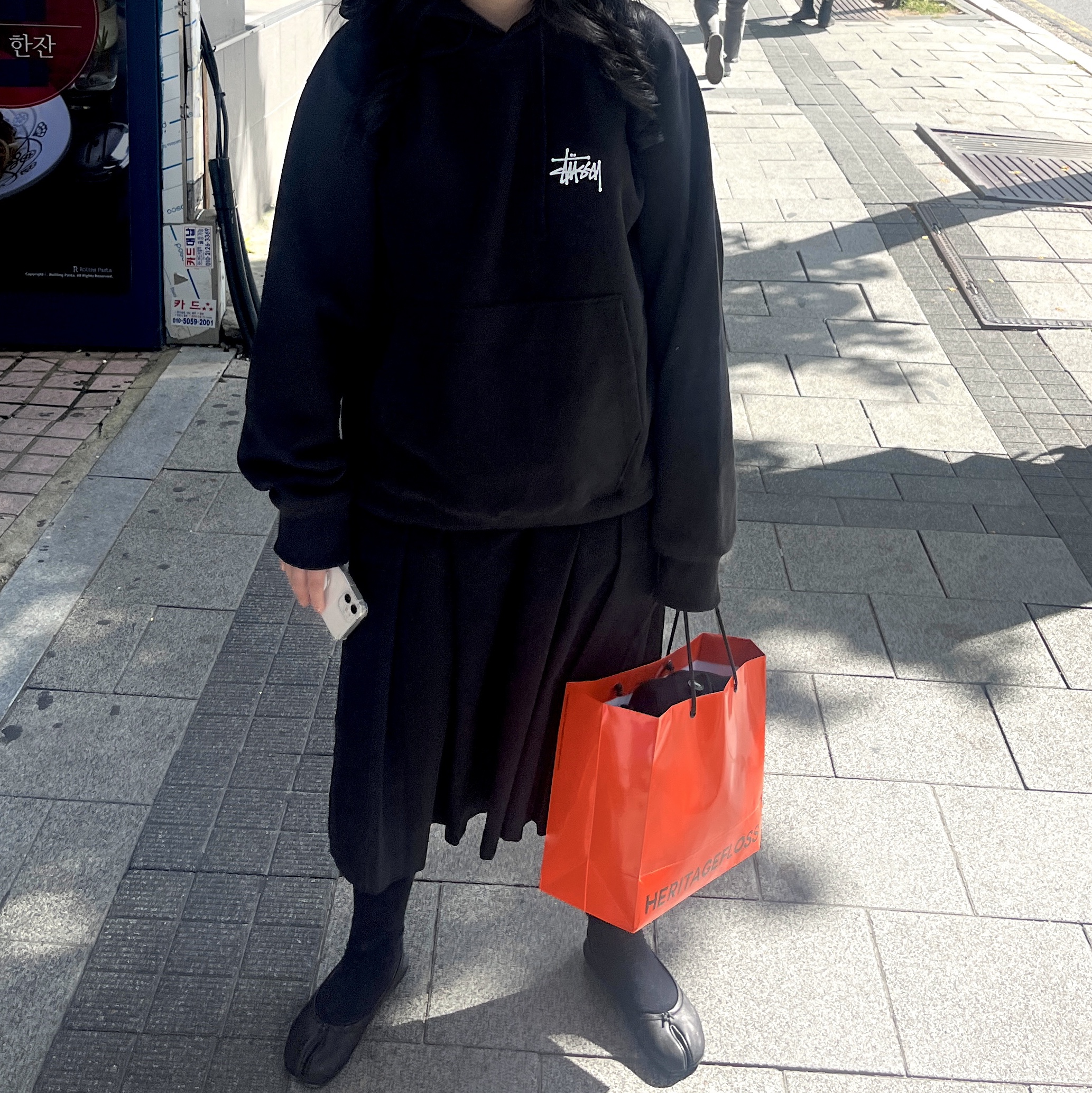 Stussy Basic Stussy Hoodie Black 2023 착용 스타일