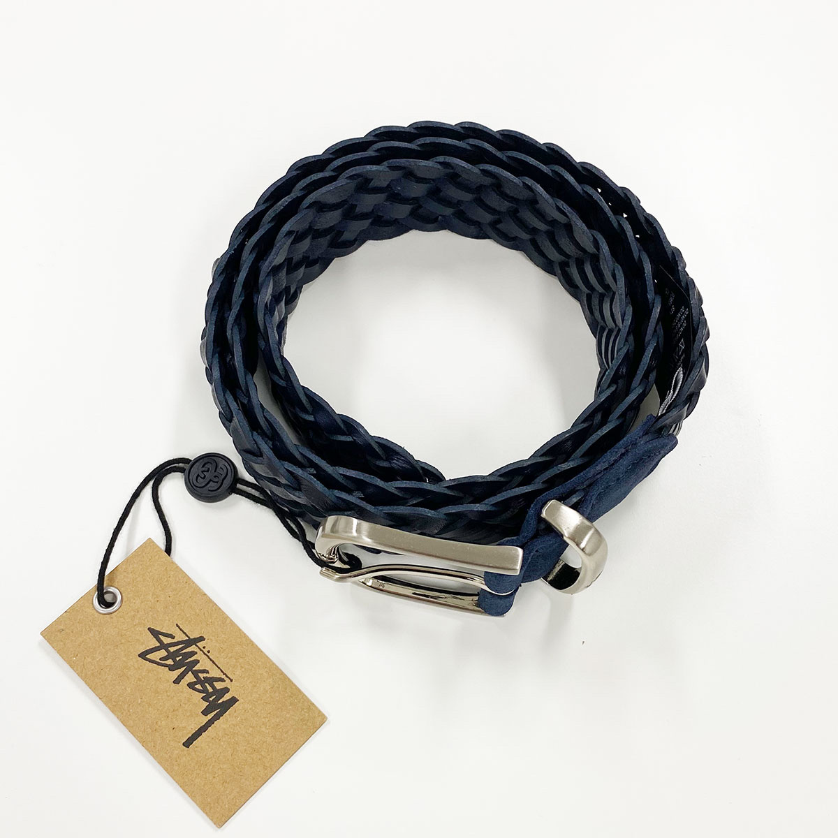 Stussy Braided Leather Belt Indigo 착용 스타일 - 2