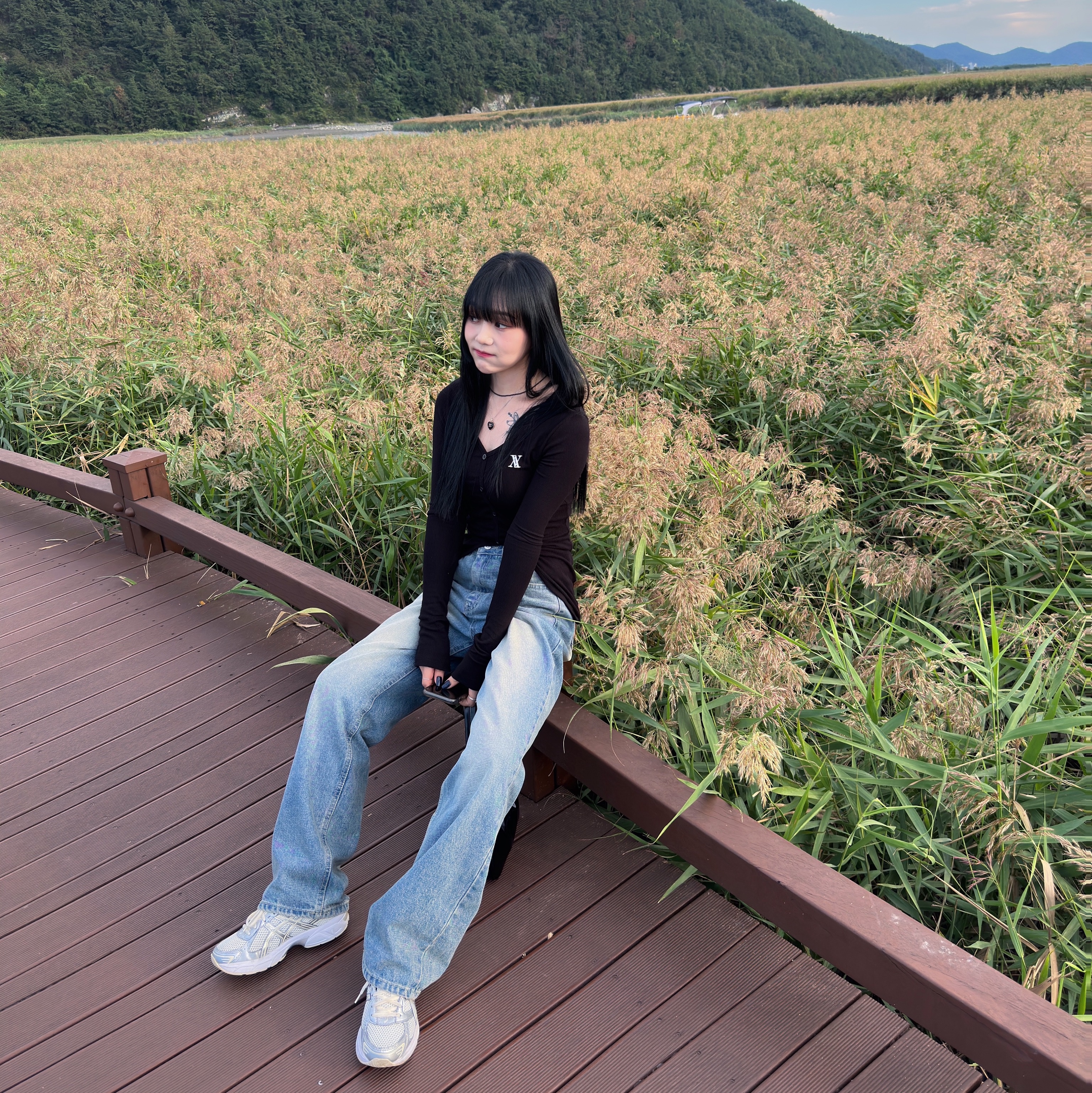 (W) Asics Gel-1130 Cream Pure Silver 착용 스타일 - 3