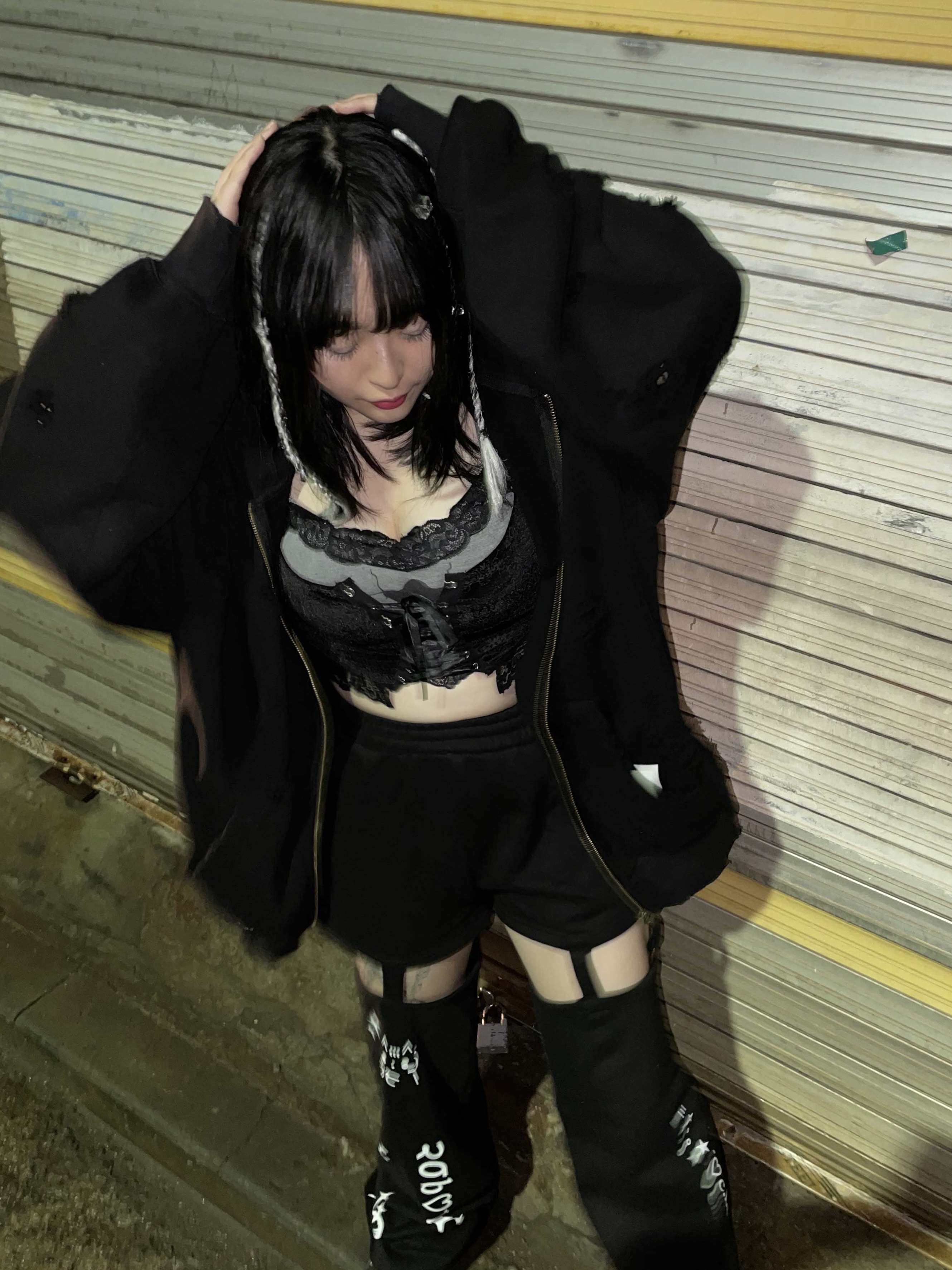 Undermycar Otter Oversized Damage-Washed Hood Zip-Up Sepia - 22FW 착용 스타일 - 3