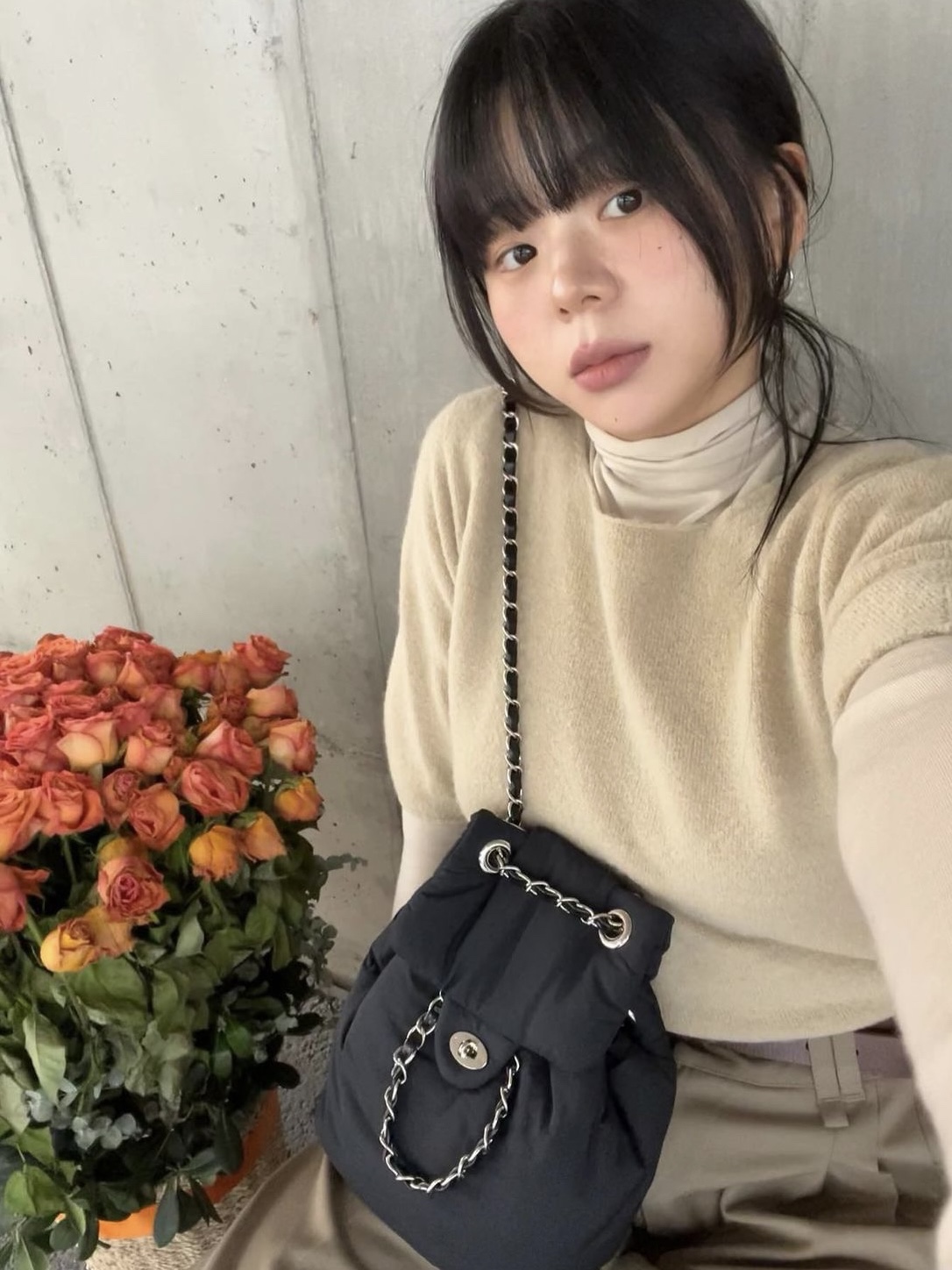 Anoetic Anc Padding Classic Backpack Black, Anoetic Anc Padding Classic Backpack Ivory 착용 스타일