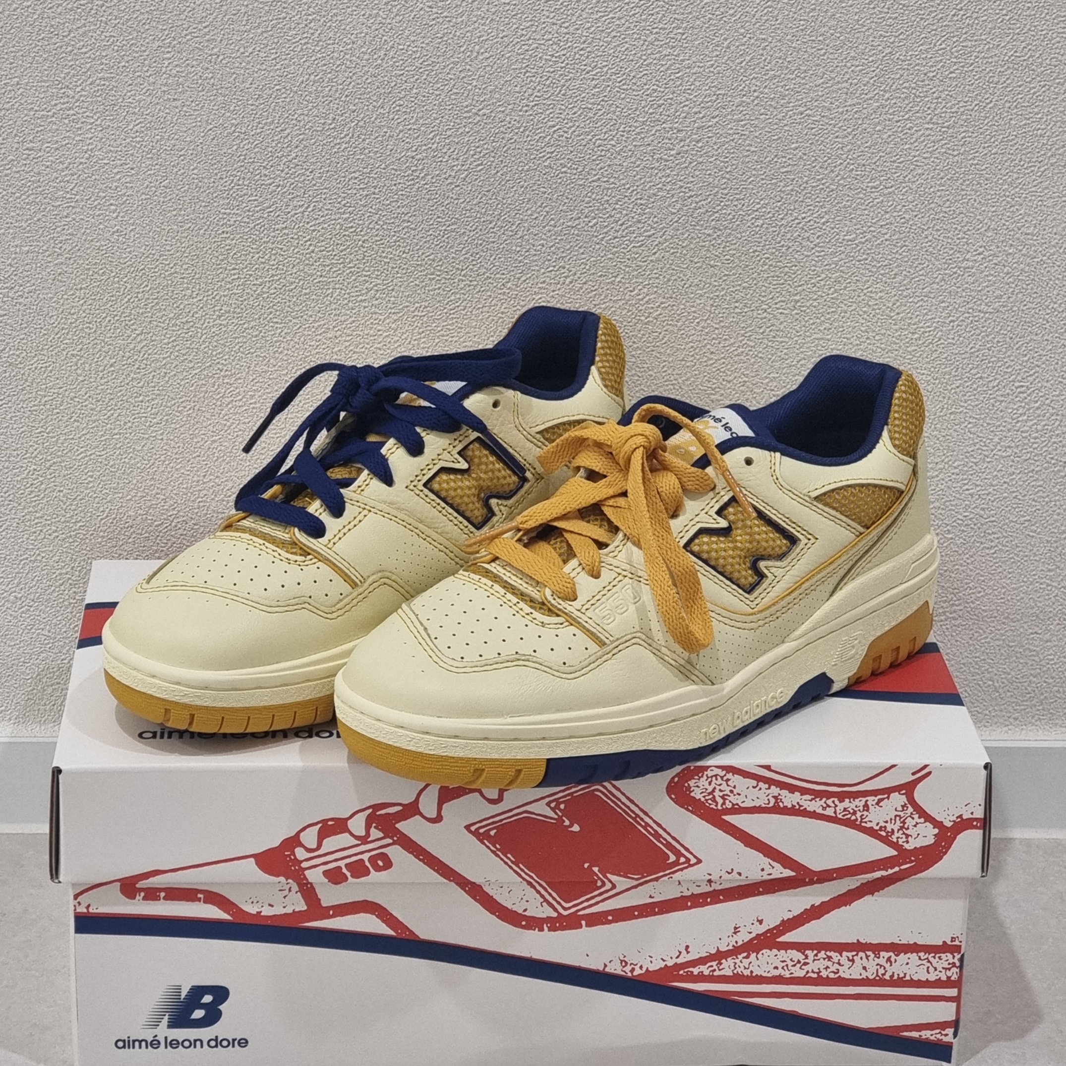 New Balance x Aime Leon Dore 550 Dawn Glow Victory Blue 착용 스타일