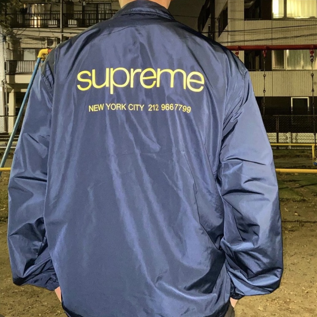 Supreme NYC Coaches Jacket Navy - 23FW 착용 스타일